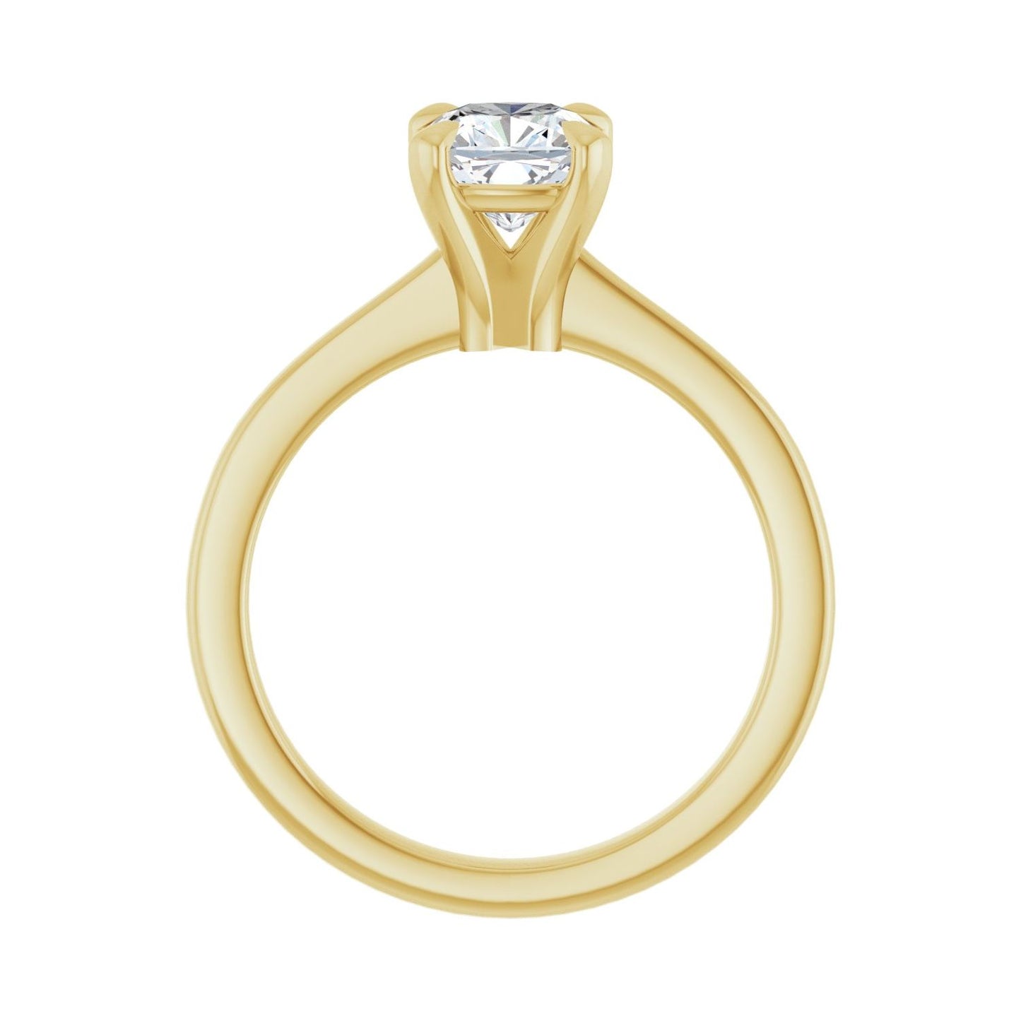 Cushion Claw-Prong Engagement Ring | Metal Type=14K Yellow Gold | Center Stone Size=1 CT | Image 2