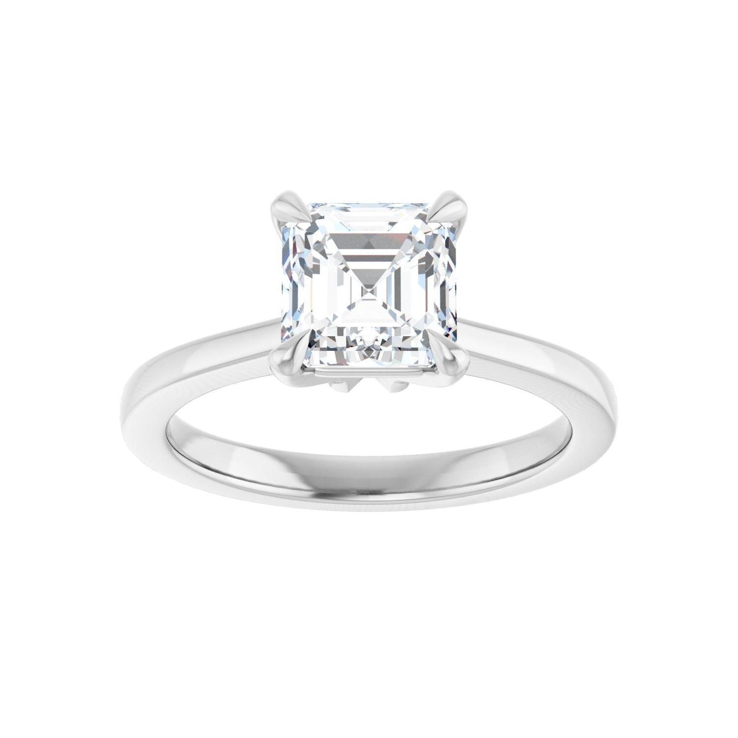 Asscher Claw-Prong Engagement Ring | Metal Type=14K White Gold | Center Stone Size=1.5 CT | Image 3