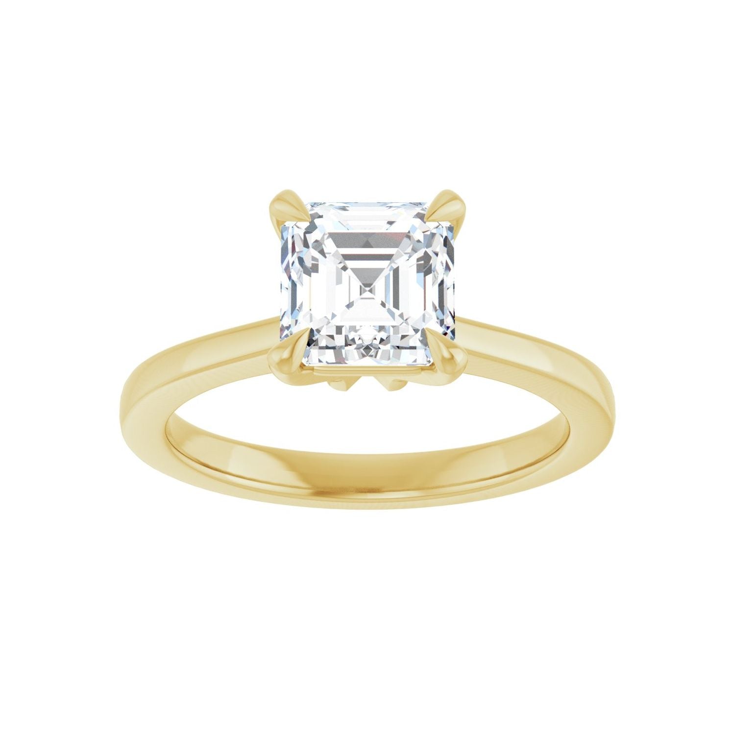 Asscher Claw-Prong Engagement Ring | Metal Type=14K Yellow Gold | Center Stone Size=1.5 CT | Image 3