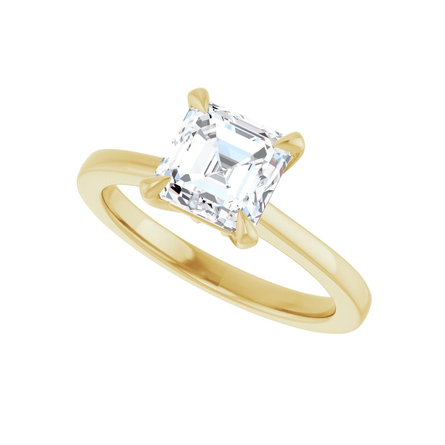 Asscher Claw-Prong Engagement Ring | Metal Type=14K Yellow Gold | Center Stone Size=1.5 CT | Image 5