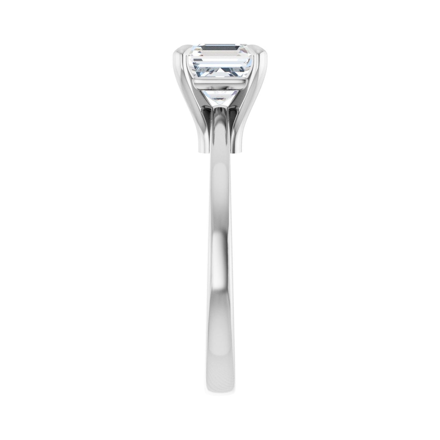 Asscher Claw-Prong Engagement Ring | Metal Type=14K White Gold | Center Stone Size=1.5 CT | Image 4