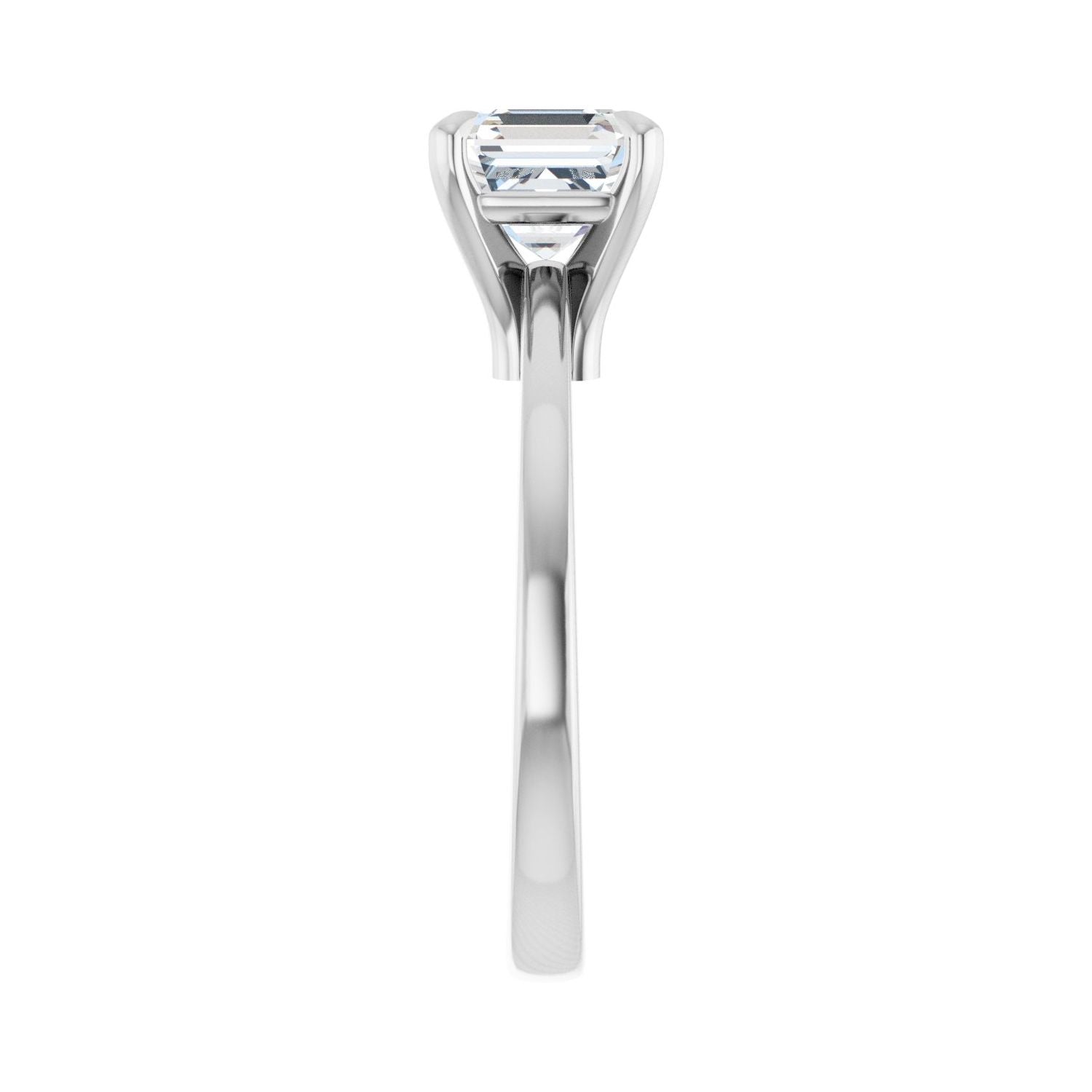 Asscher Claw-Prong Engagement Ring | Metal Type=14K White Gold | Center Stone Size=1.5 CT | Image 4