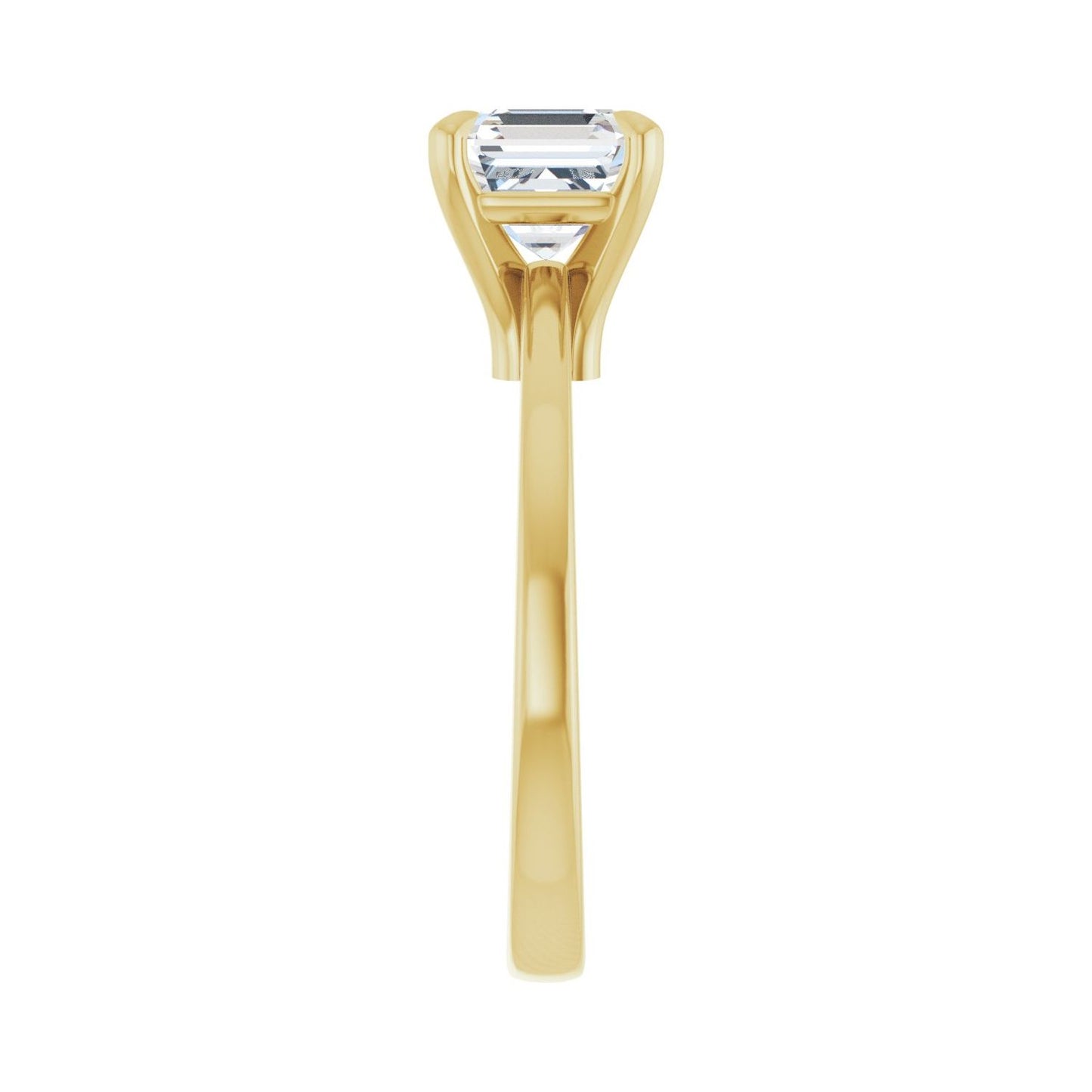 Asscher Claw-Prong Engagement Ring | Metal Type=14K Yellow Gold | Center Stone Size=1.5 CT | Image 4