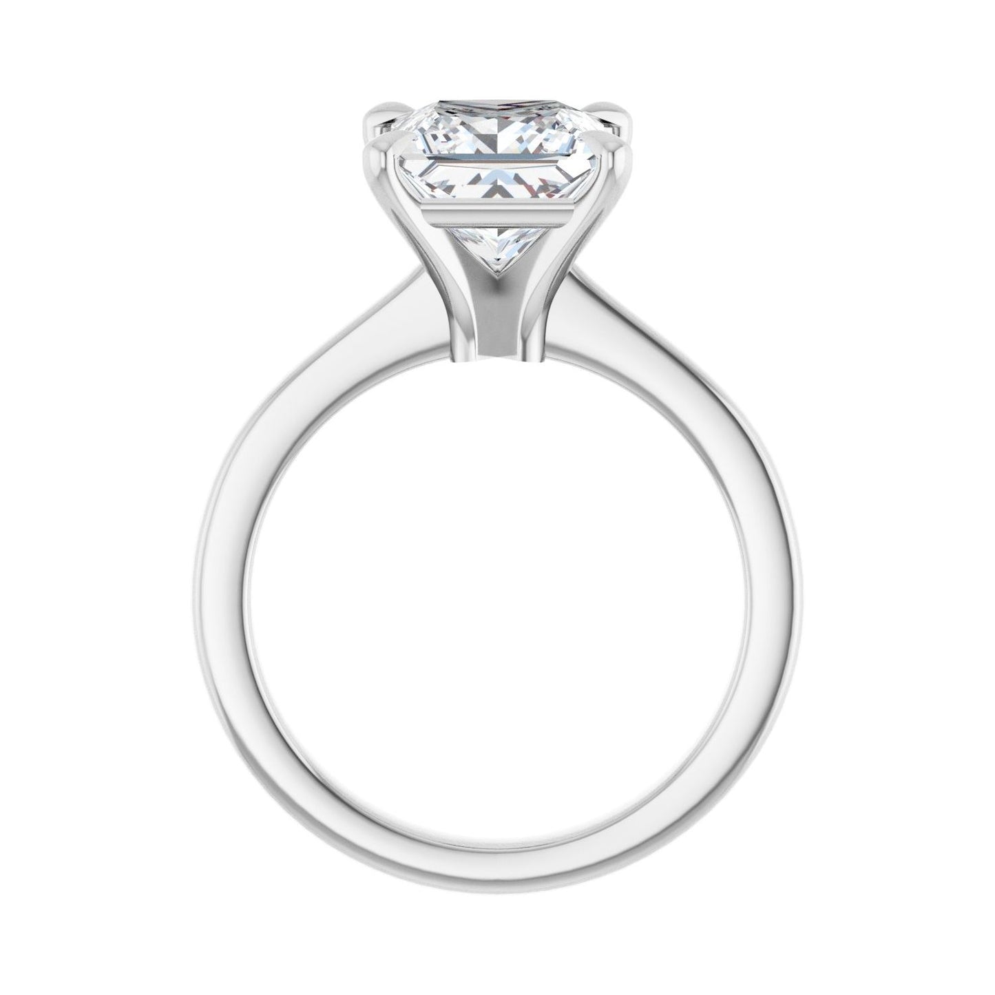 Square Claw-Prong Engagement Ring | Metal Type=14K White Gold | Center Stone Size=2.5 CT | Image 2