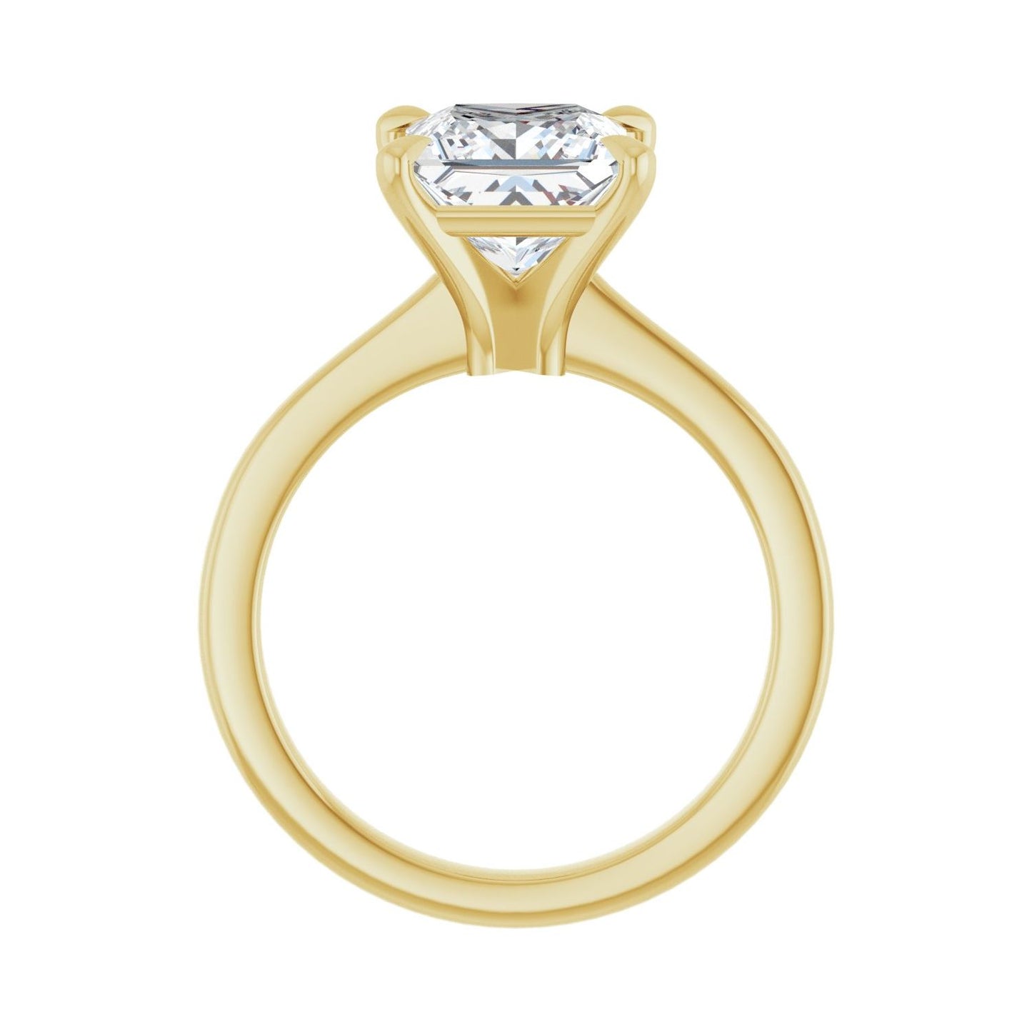 Square Claw-Prong Engagement Ring | Metal Type=14K Yellow Gold | Center Stone Size=2.5 CT | Image 2