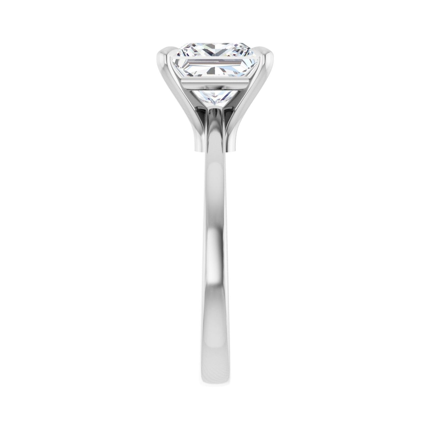 Square Claw-Prong Engagement Ring | Metal Type=14K White Gold | Center Stone Size=2.5 CT | Image 4
