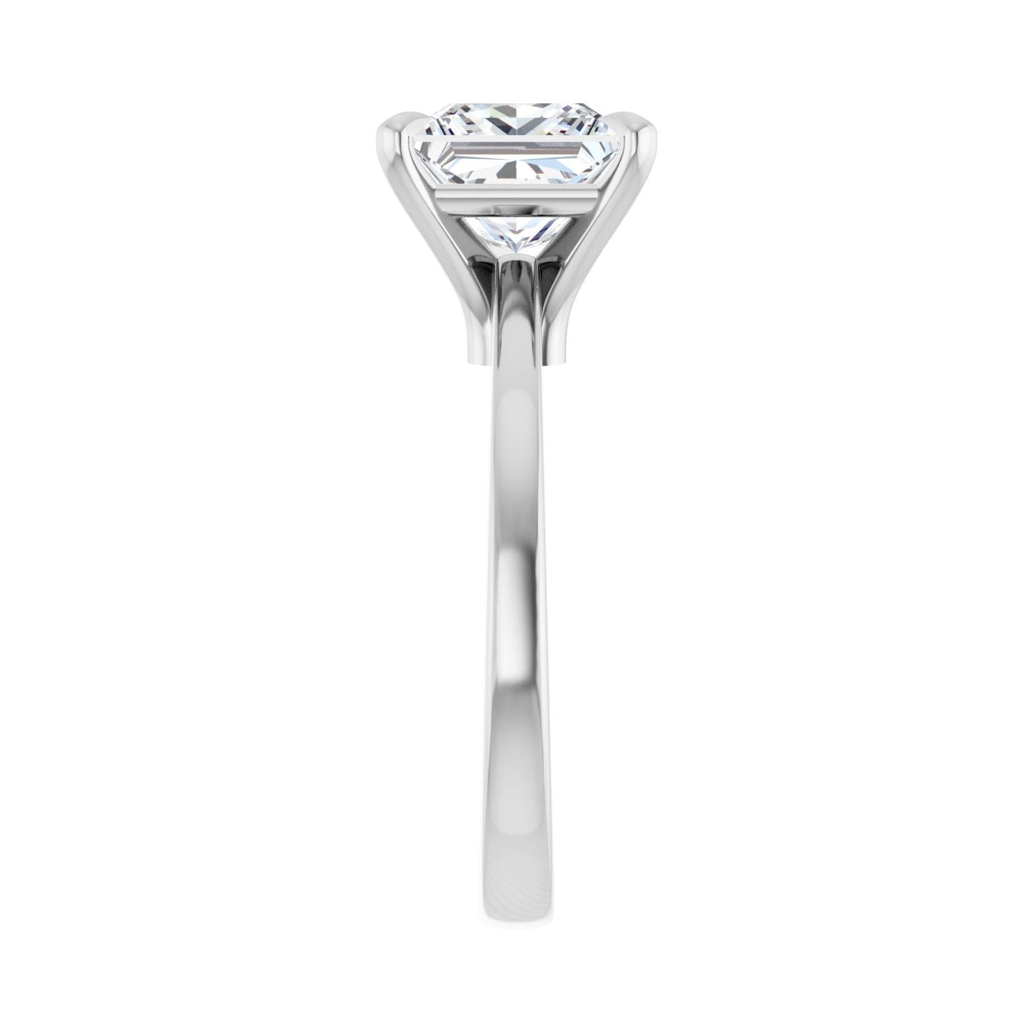 Square Claw-Prong Engagement Ring | Metal Type=14K White Gold | Center Stone Size=2.5 CT | Image 4