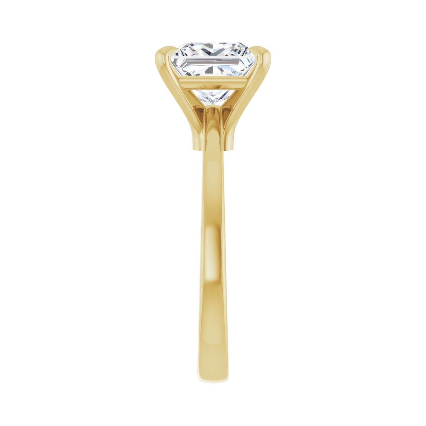 Square Claw-Prong Engagement Ring | Metal Type=14K Yellow Gold | Center Stone Size=2.5 CT | Image 4