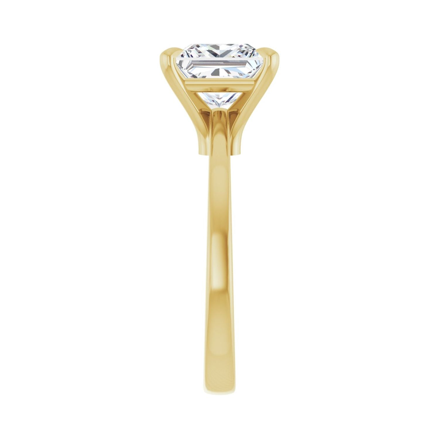 Square Claw-Prong Engagement Ring | Metal Type=14K Yellow Gold | Center Stone Size=2.5 CT | Image 4