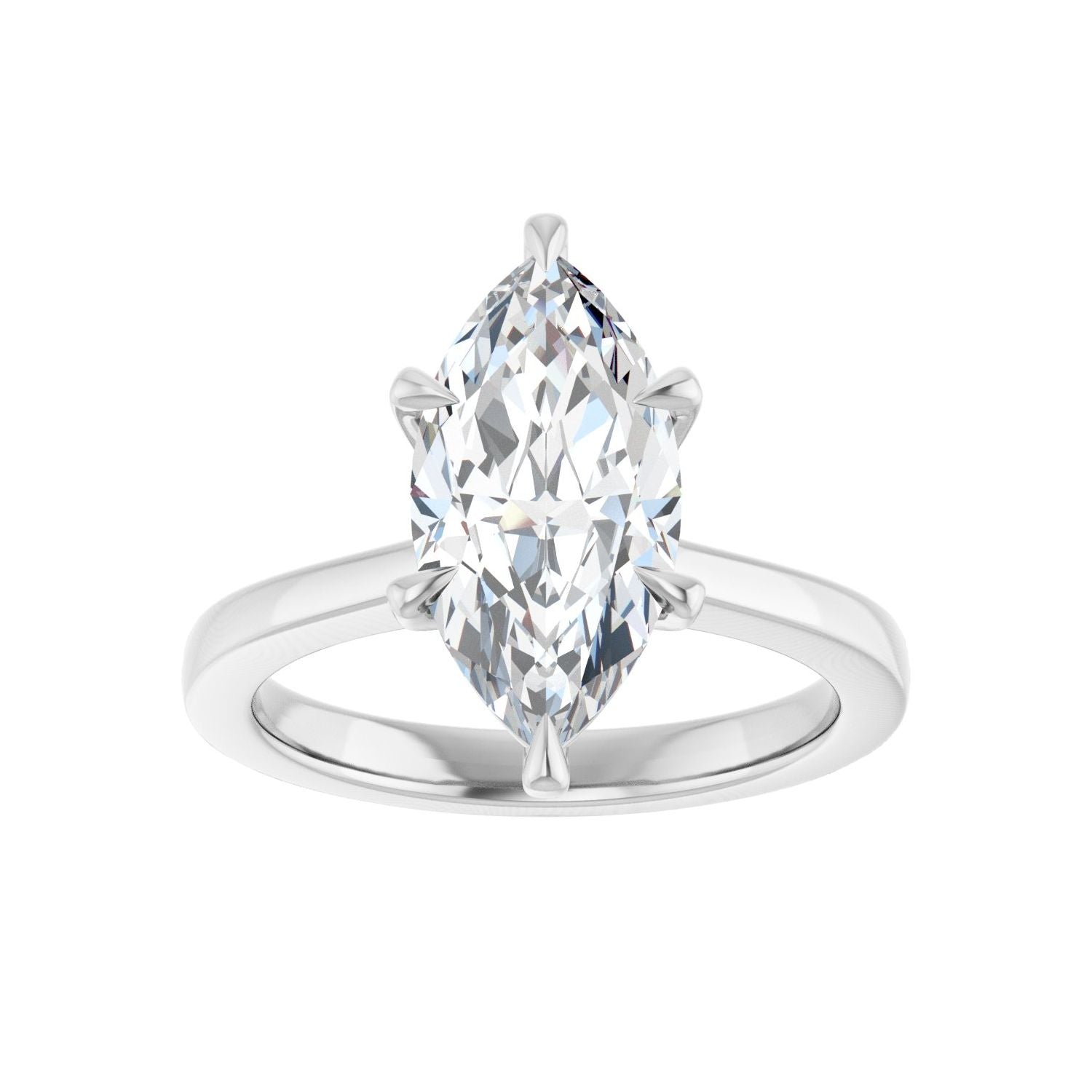 Marquise Claw-Prong Engagement Ring | Metal Type=14K White Gold | Center Stone Size=2.5 CT | Image 3