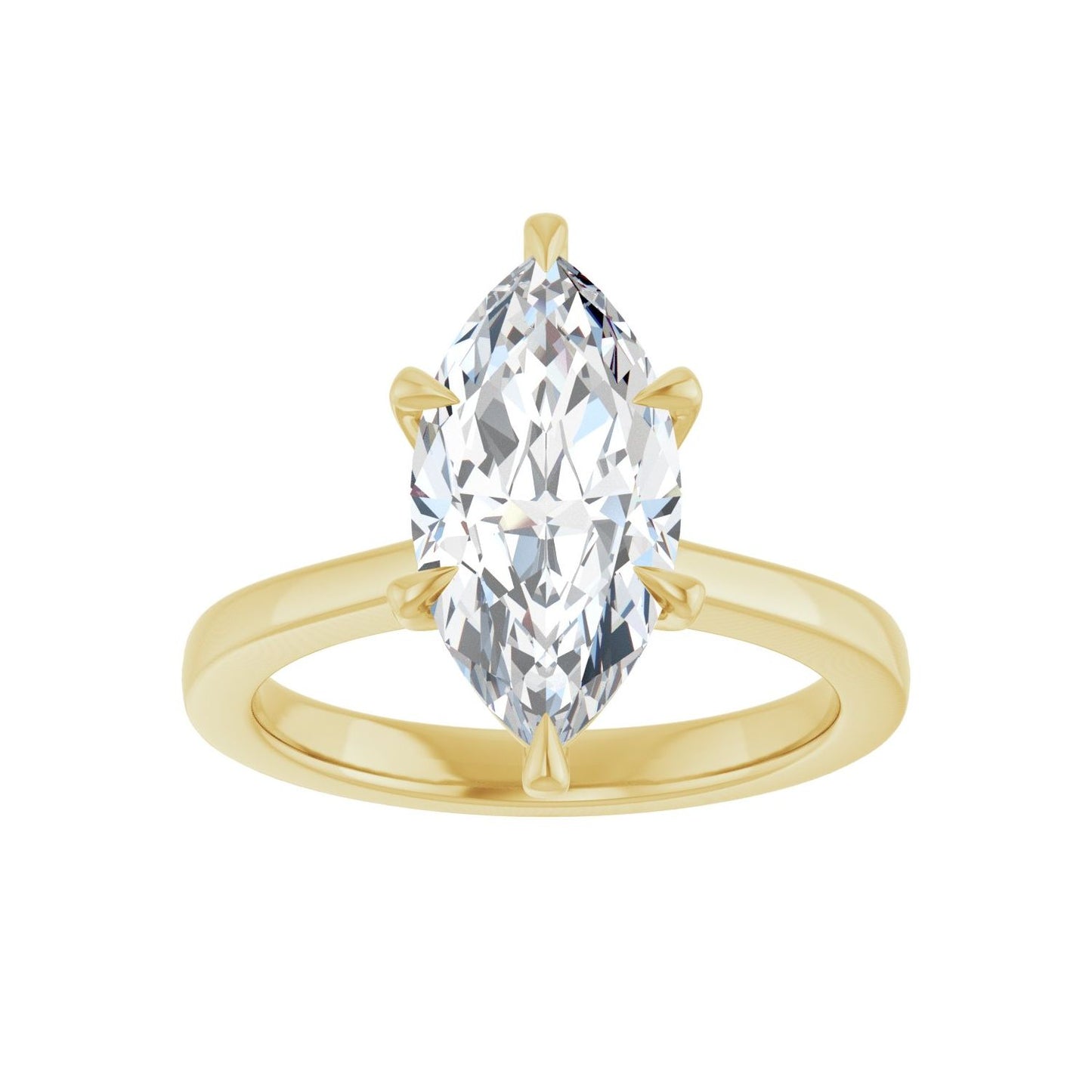 Marquise Claw-Prong Engagement Ring | Metal Type=14K Yellow Gold | Center Stone Size=2.5 CT | Image 3