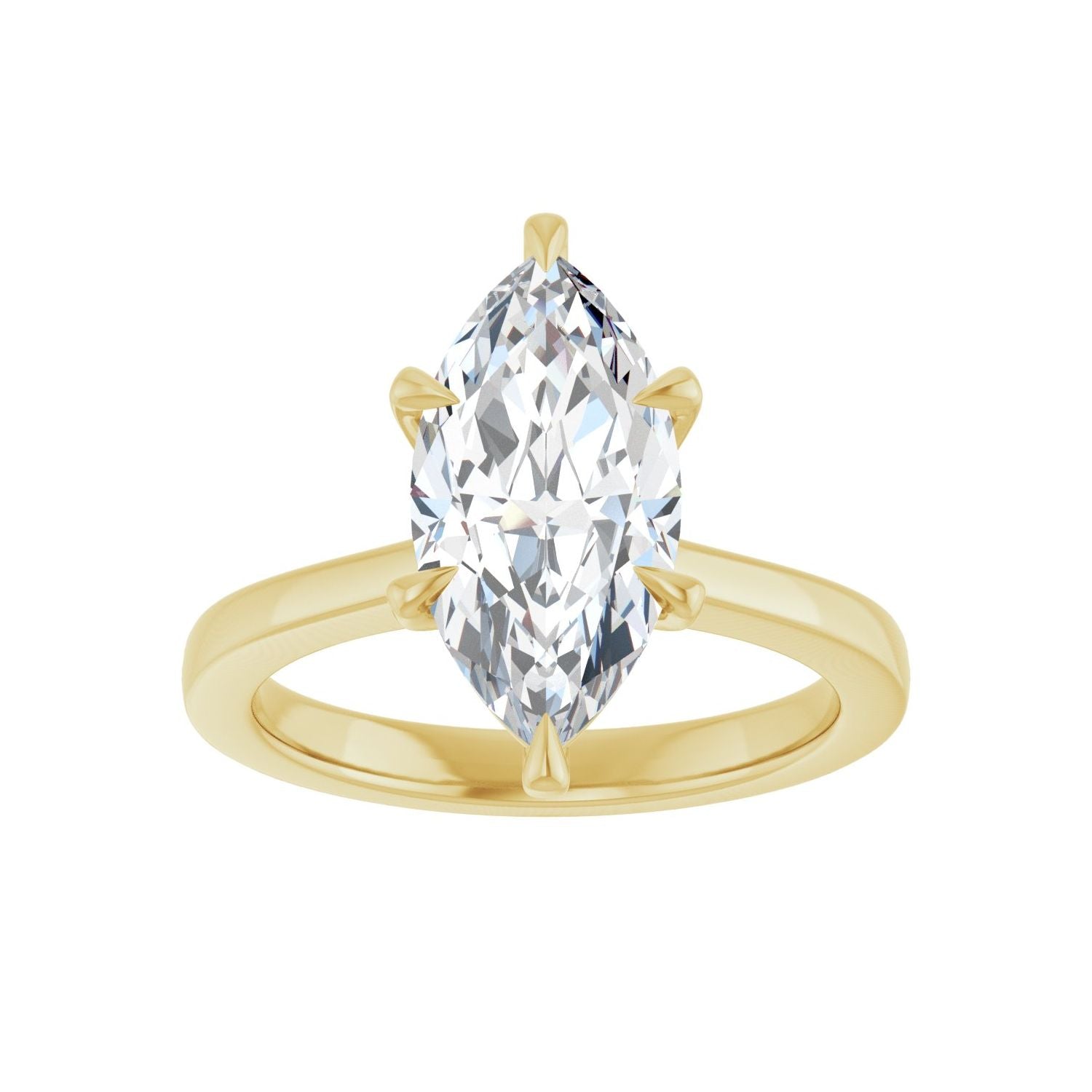 Marquise Claw-Prong Engagement Ring | Metal Type=14K Yellow Gold | Center Stone Size=2.5 CT | Image 3