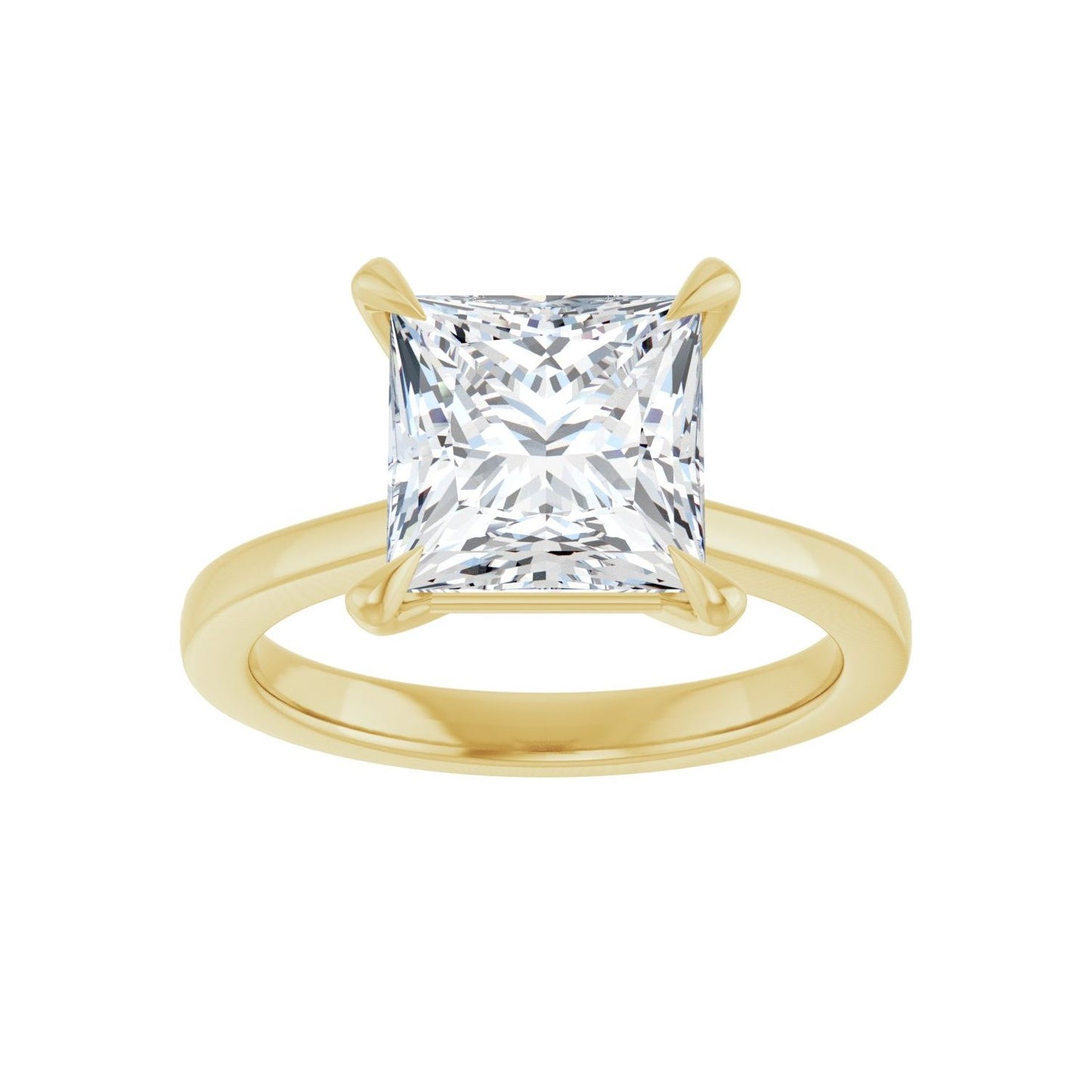Square Claw-Prong Engagement Ring | Metal Type=14K Yellow Gold | Center Stone Size=3 CT | Image 3