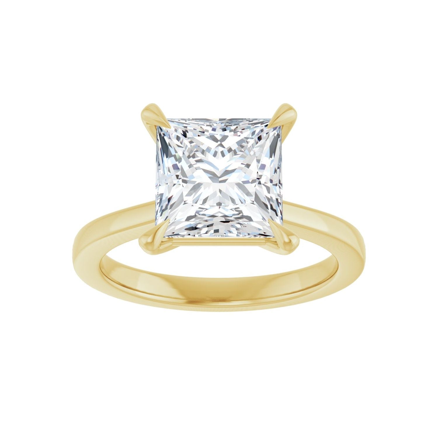 Square Claw-Prong Engagement Ring | Metal Type=14K Yellow Gold | Center Stone Size=3 CT | Image 3