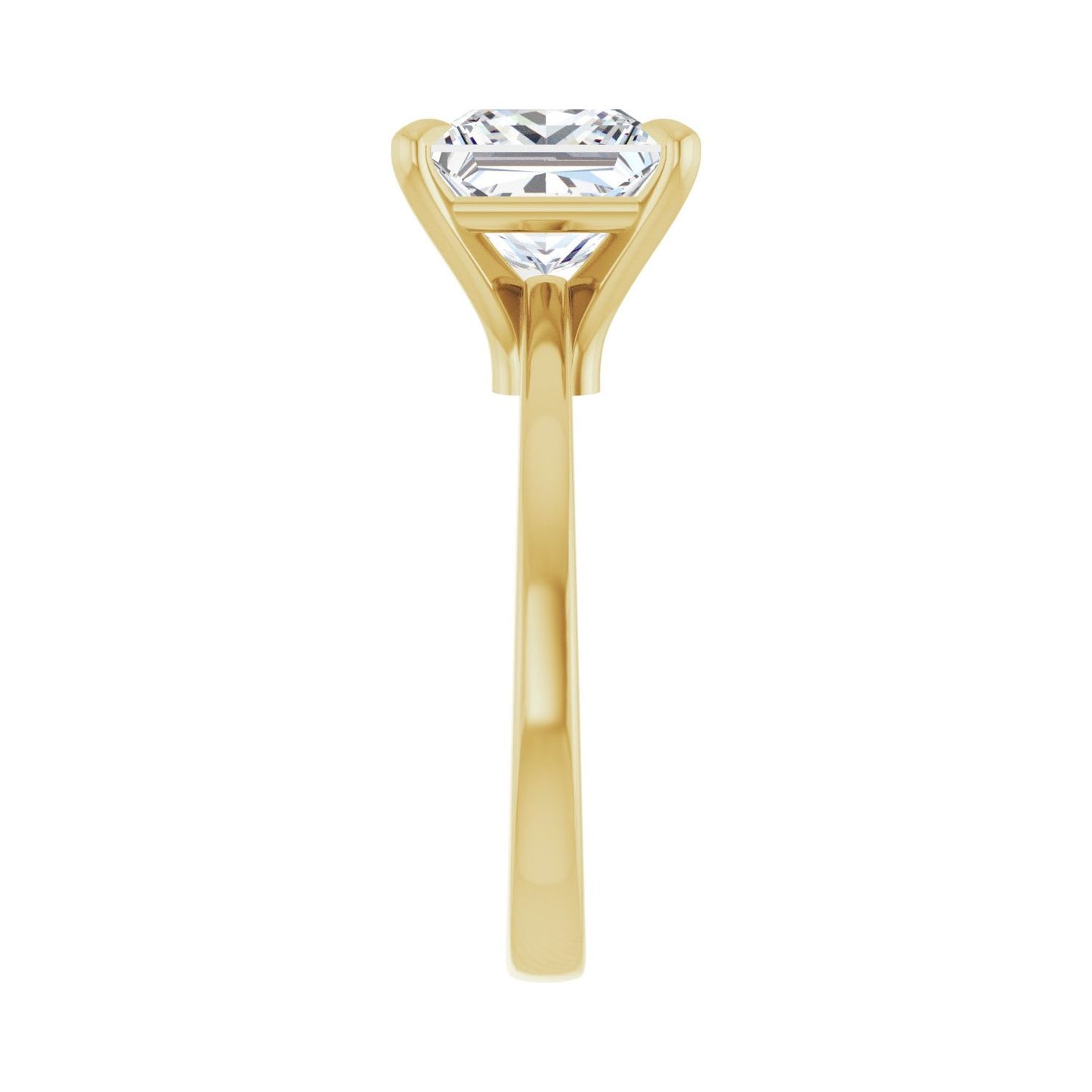 Square Claw-Prong Engagement Ring | Metal Type=14K Yellow Gold | Center Stone Size=3 CT | Image 4