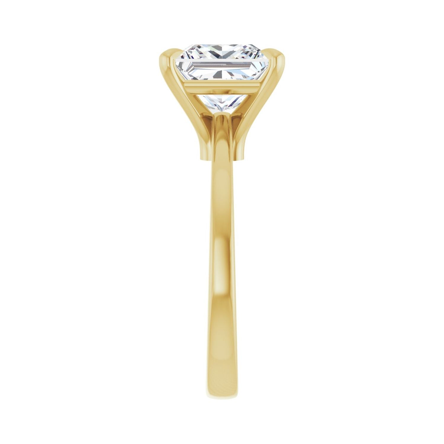 Square Claw-Prong Engagement Ring | Metal Type=14K Yellow Gold | Center Stone Size=3 CT | Image 4