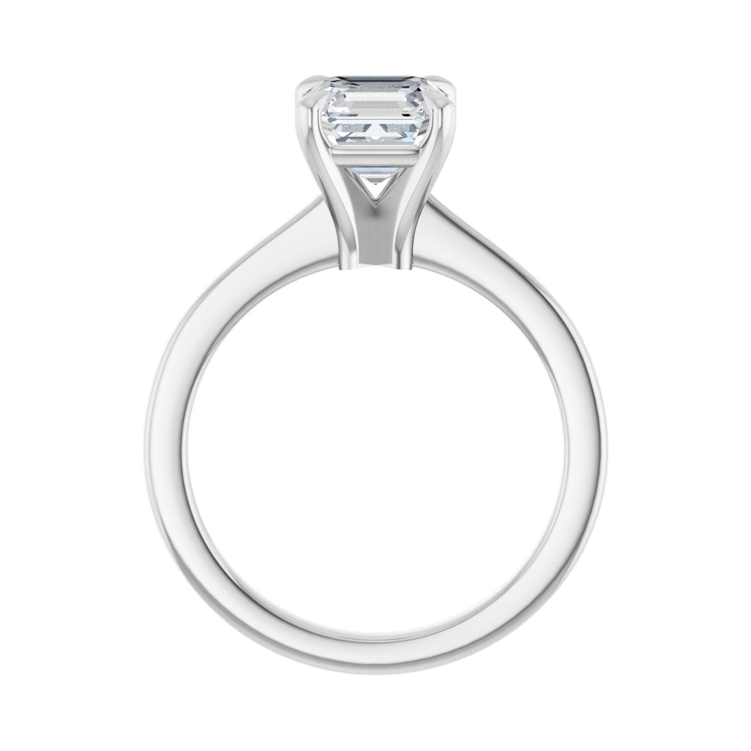 Asscher Claw-Prong Engagement Ring | Metal Type=14K White Gold | Center Stone Size=1.5 CT | Image 2