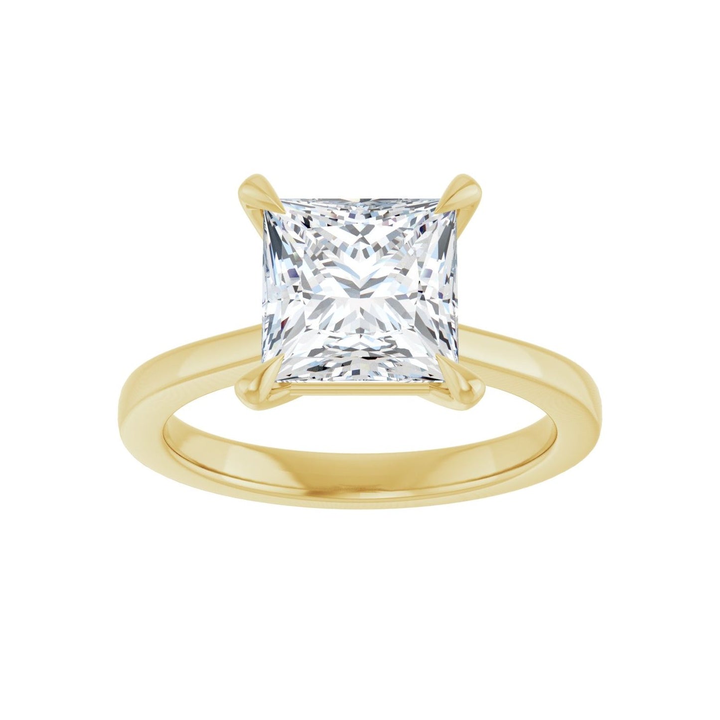 Square Claw-Prong Engagement Ring | Metal Type=14K Yellow Gold | Center Stone Size=2.5 CT | Image 3