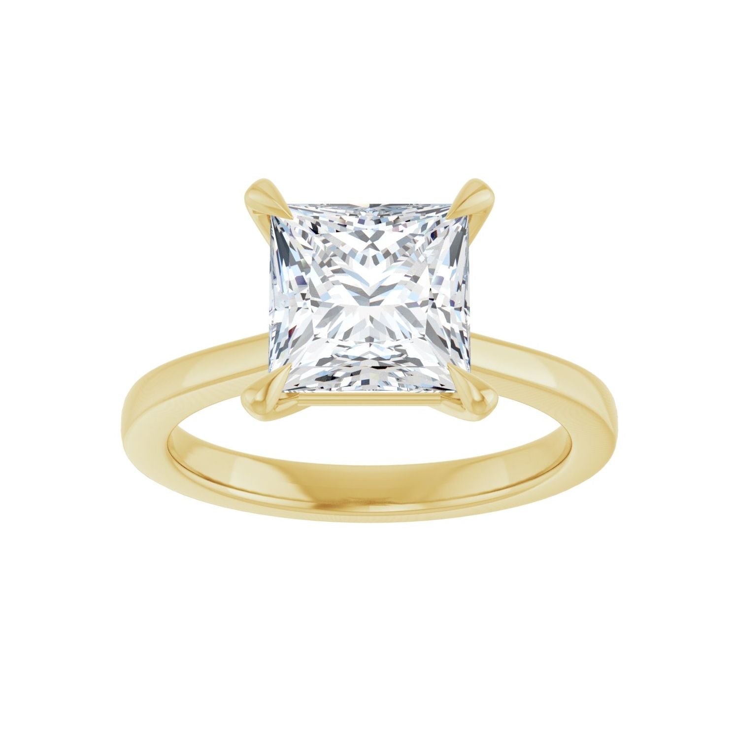 Square Claw-Prong Engagement Ring | Metal Type=14K Yellow Gold | Center Stone Size=2.5 CT | Image 3