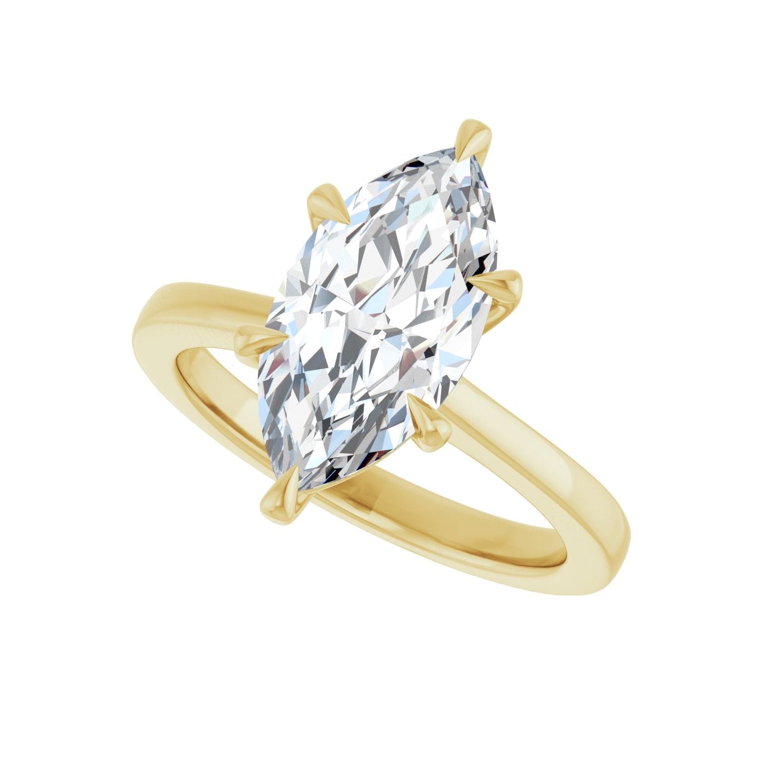 Marquise Claw-Prong Engagement Ring | Metal Type=14K Yellow Gold | Center Stone Size=2.5 CT | Image 5