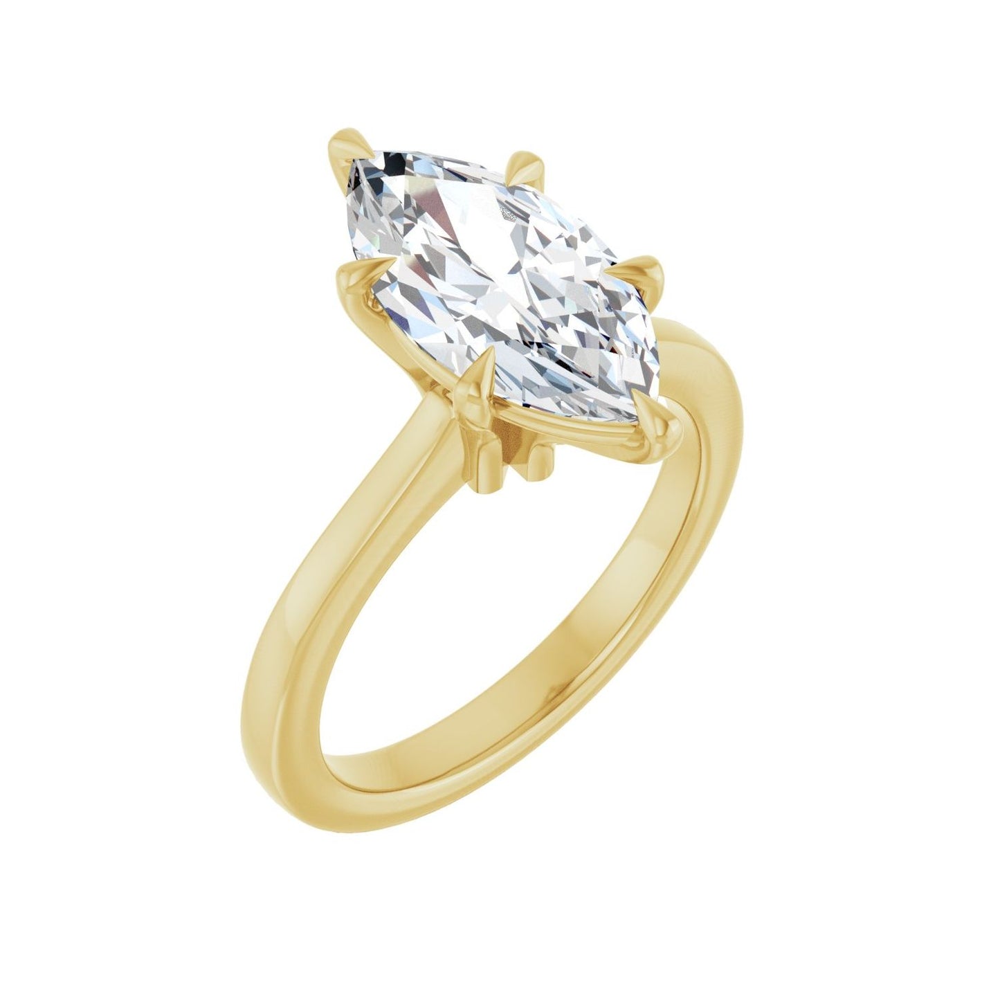 Marquise Claw-Prong Engagement Ring | Metal Type=14K Yellow Gold | Center Stone Size=2.5 CT | Image 1
