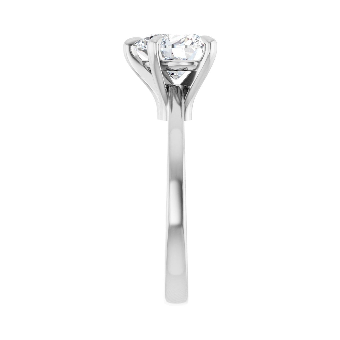 Heart Claw-Prong Engagement Ring | Metal Type=14K White Gold | Center Stone Size=1.5 CT | Image 4