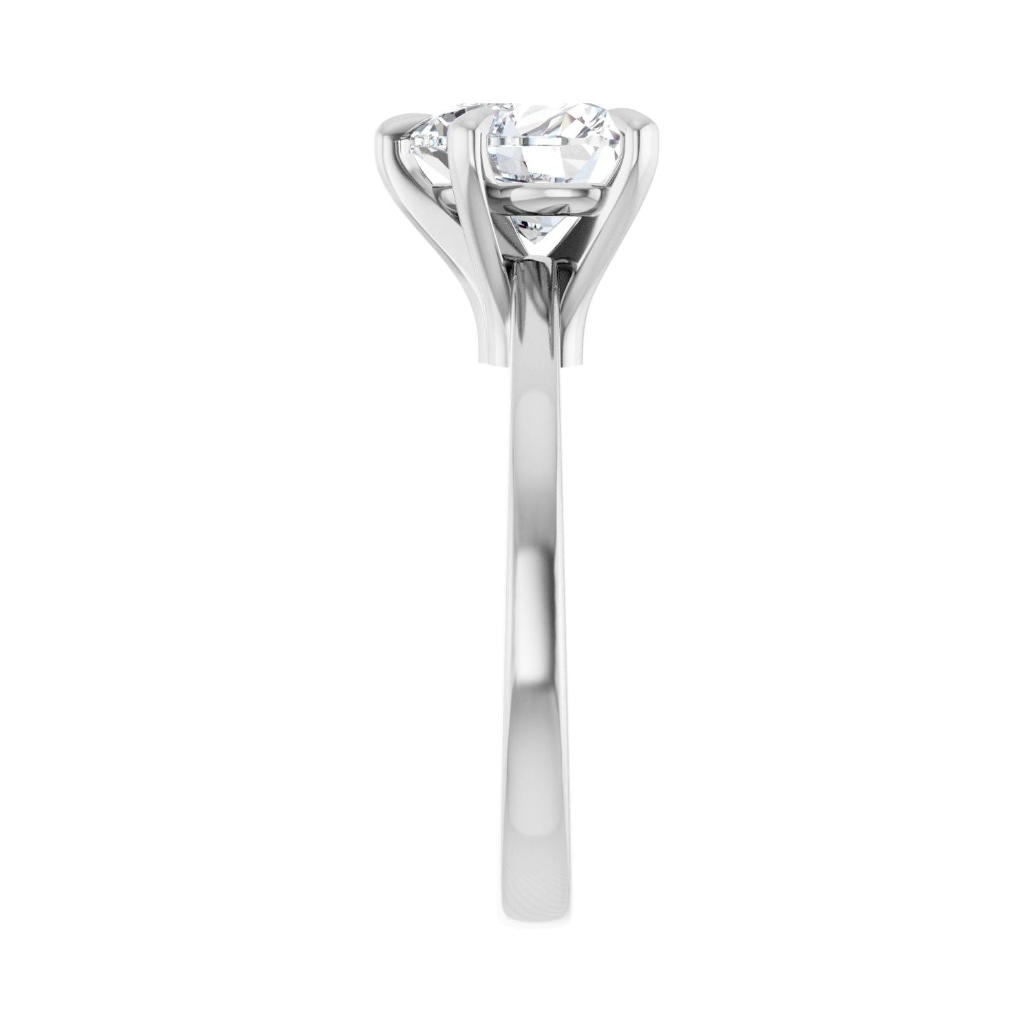 Heart Claw-Prong Engagement Ring | Metal Type=14K White Gold | Center Stone Size=1.5 CT | Image 4