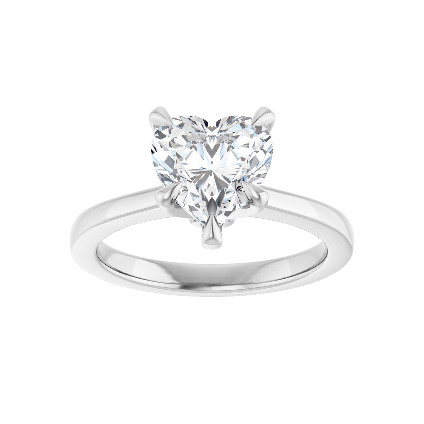Heart Claw-Prong Engagement Ring | Metal Type=14K White Gold | Center Stone Size=1.5 CT | Image 3