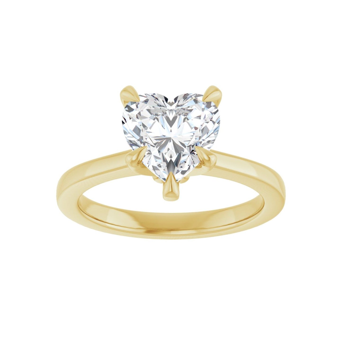 Heart Claw-Prong Engagement Ring | Metal Type=14K Yellow Gold | Center Stone Size=1.5 CT | Image 3