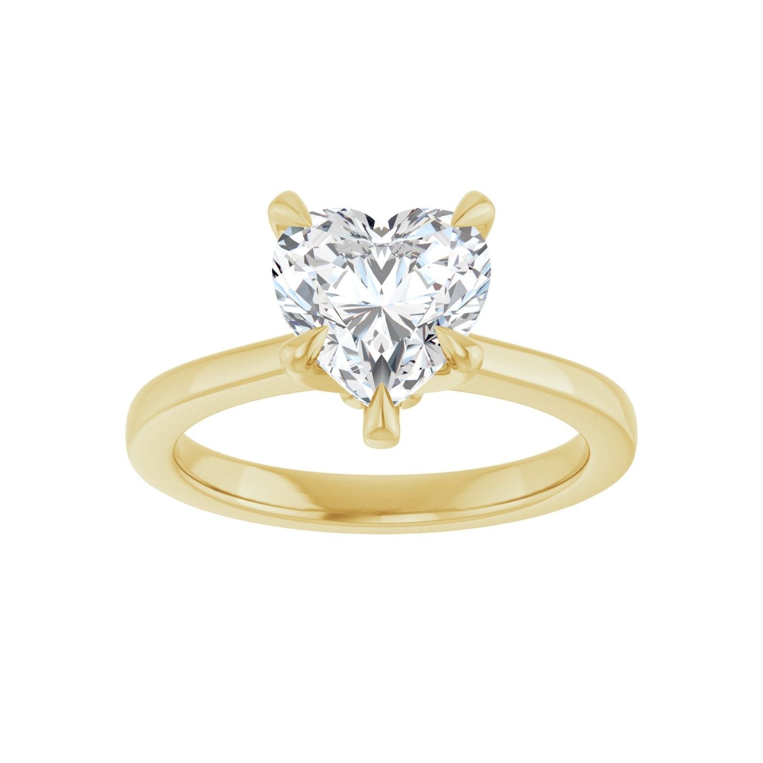 Heart Claw-Prong Engagement Ring | Metal Type=14K Yellow Gold | Center Stone Size=1.5 CT | Image 3