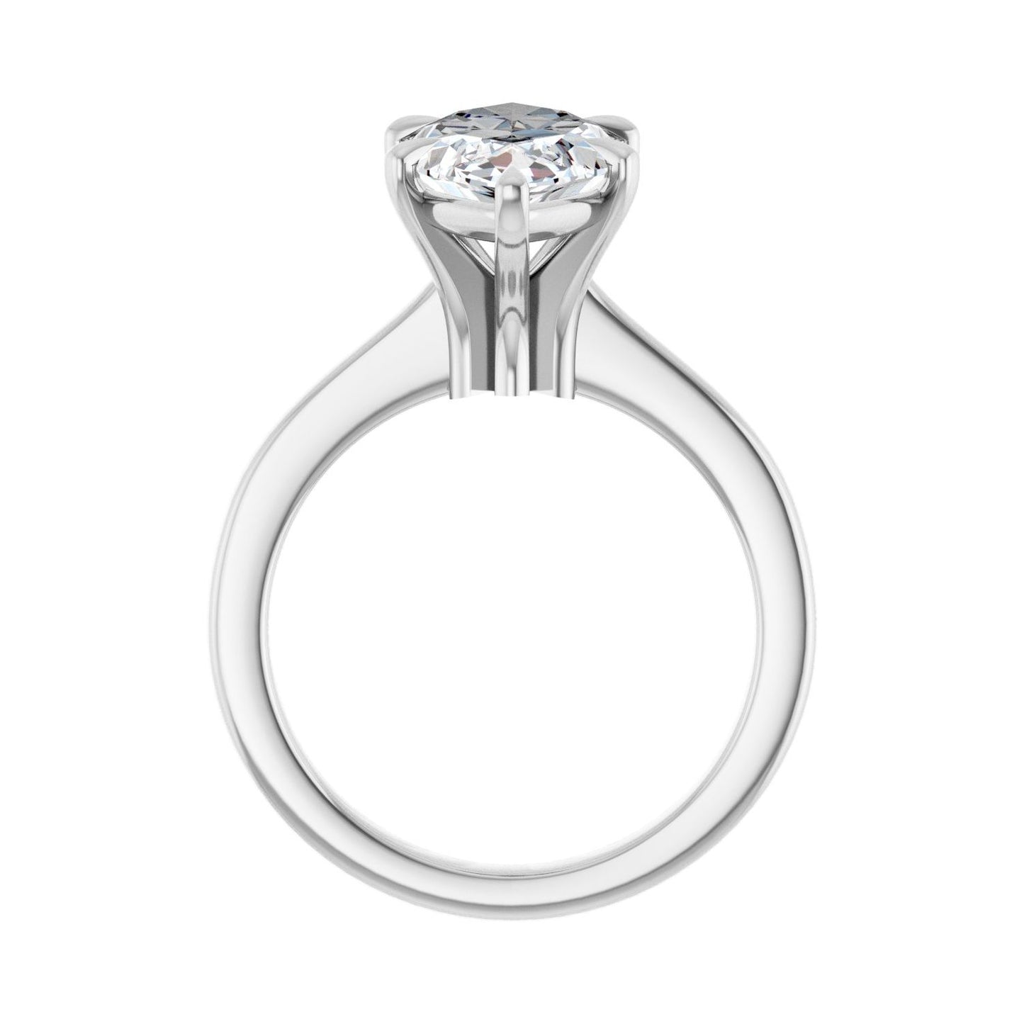 Marquise Claw-Prong Engagement Ring | Metal Type=14K White Gold | Center Stone Size=3 CT | Image 2