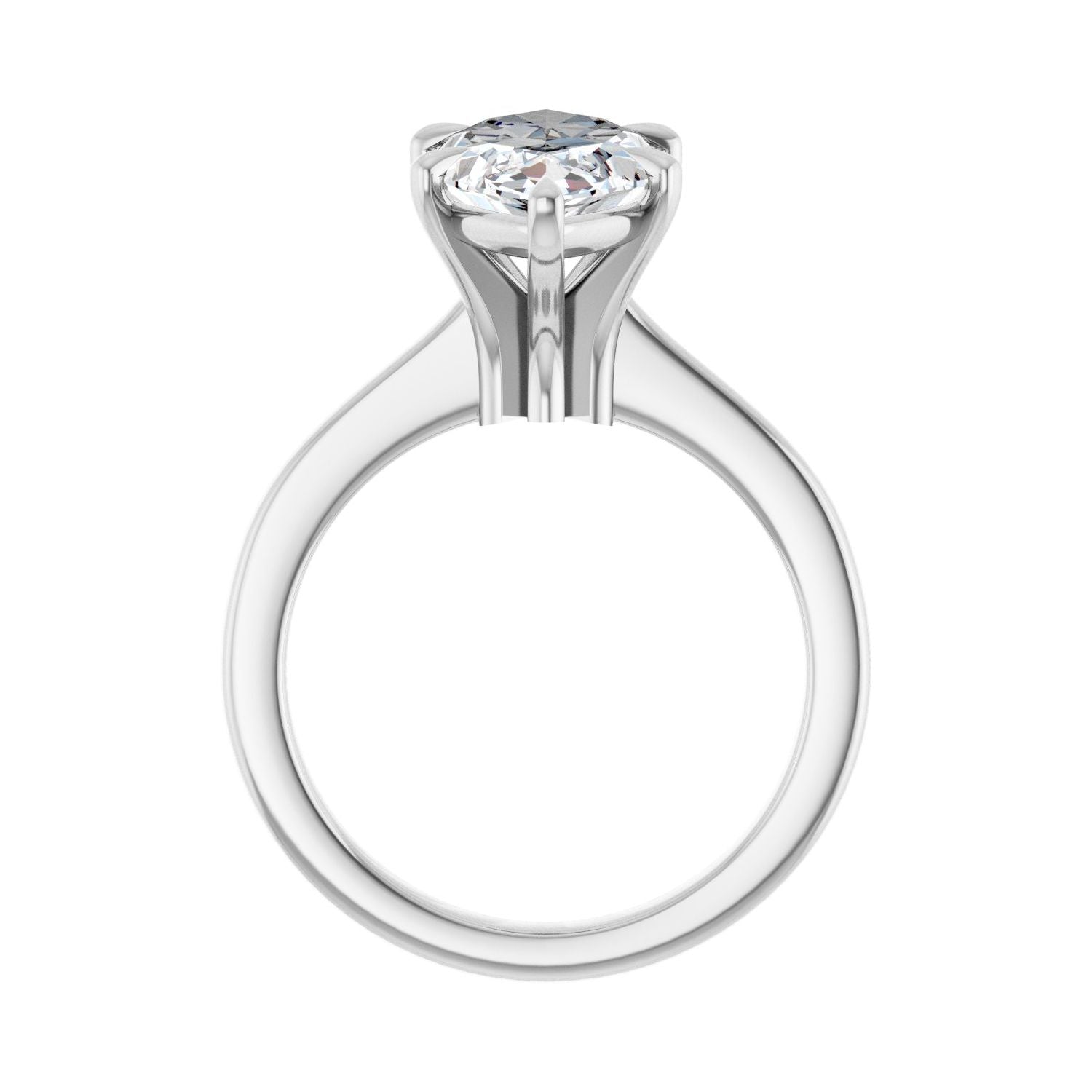 Marquise Claw-Prong Engagement Ring | Metal Type=14K White Gold | Center Stone Size=3 CT | Image 2