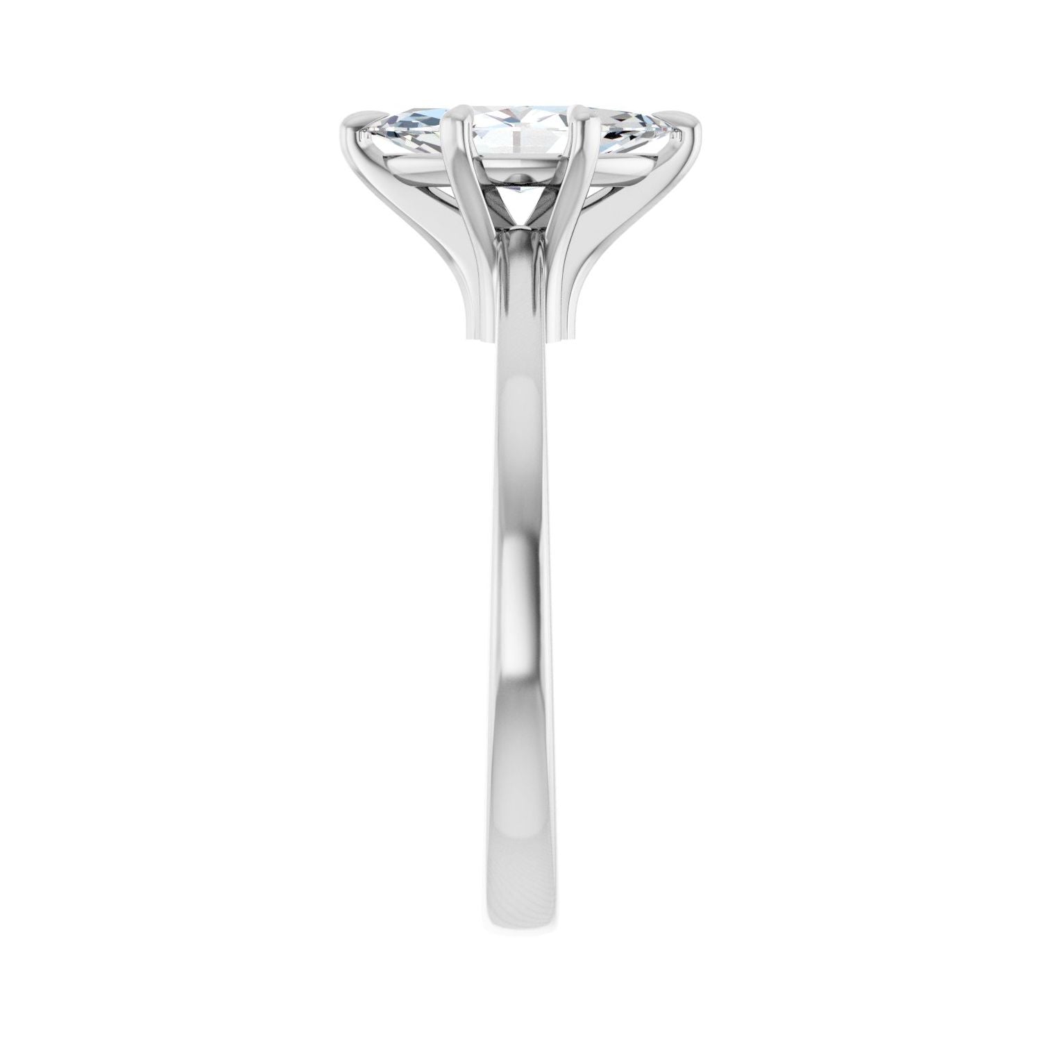 Marquise Claw-Prong Engagement Ring | Metal Type=14K White Gold | Center Stone Size=1 CT | Image 4