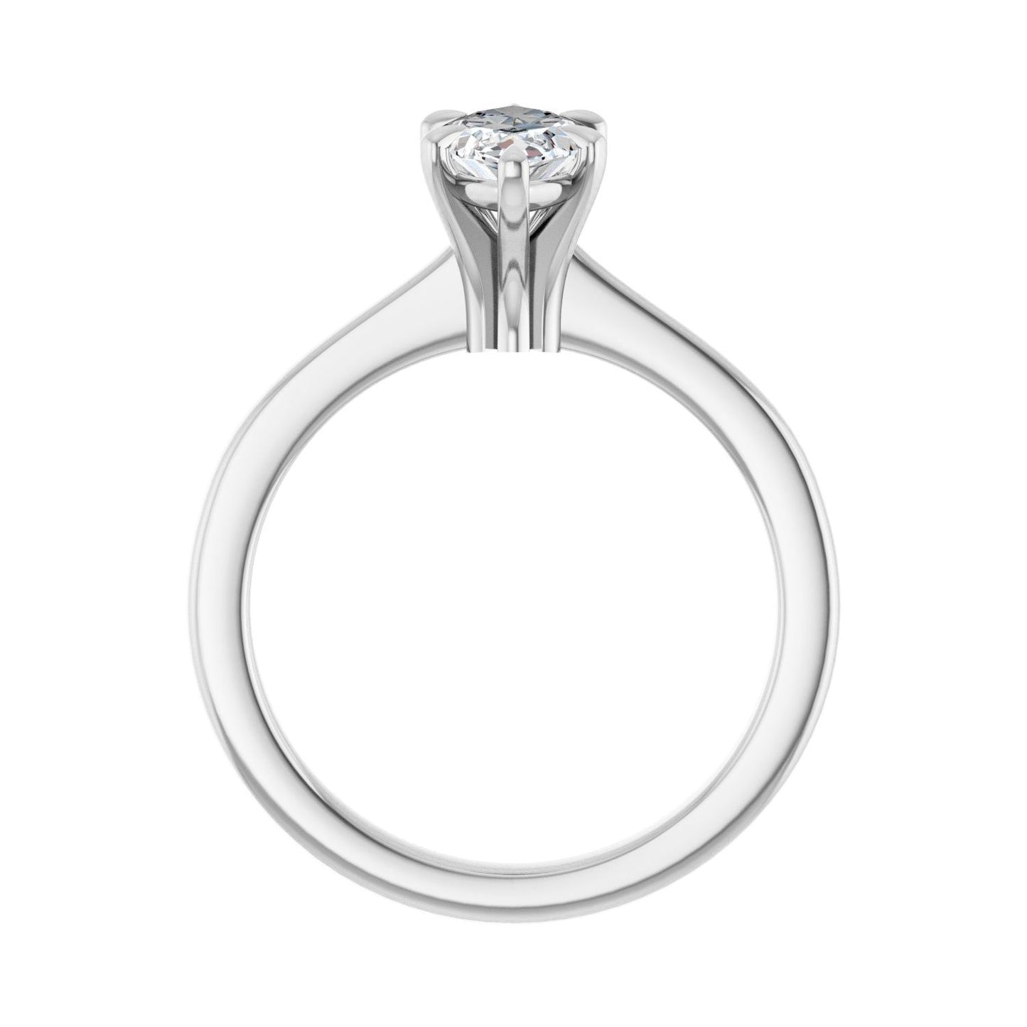 Marquise Claw-Prong Engagement Ring | Metal Type=14K White Gold | Center Stone Size=1 CT | Image 2