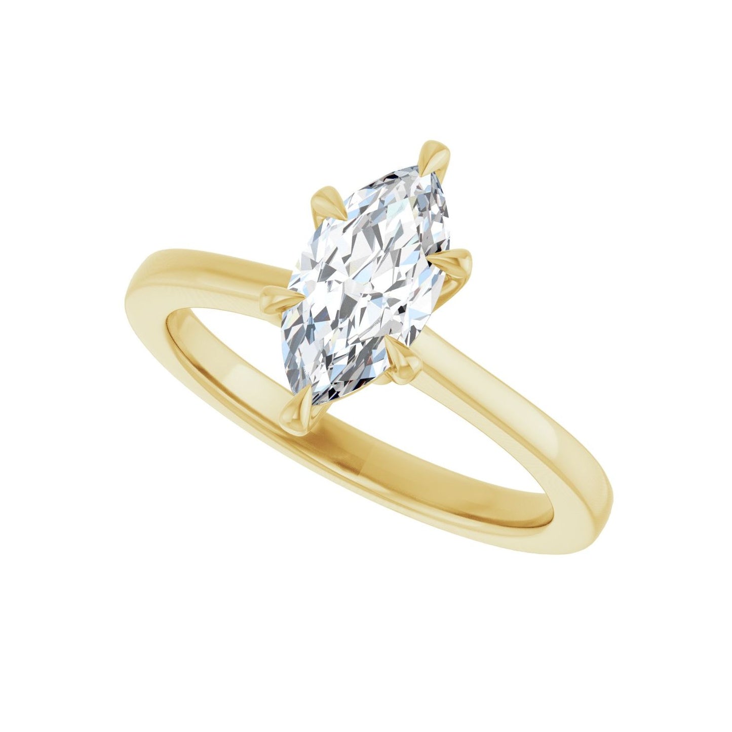 Marquise Claw-Prong Engagement Ring | Metal Type=14K Yellow Gold | Center Stone Size=1 CT | Image 5