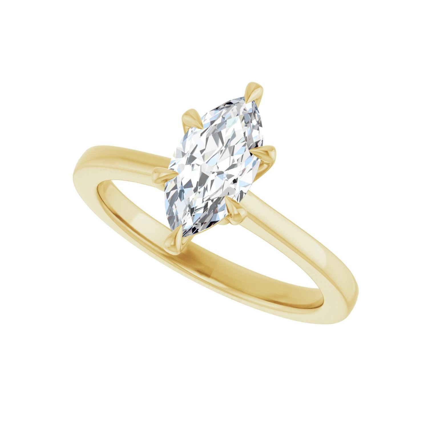Marquise Claw-Prong Engagement Ring | Metal Type=14K Yellow Gold | Center Stone Size=1 CT | Image 5