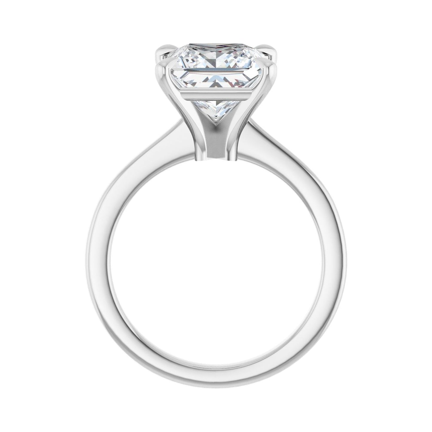 Square Claw-Prong Engagement Ring | Metal Type=14K White Gold | Center Stone Size=3 CT | Image 2