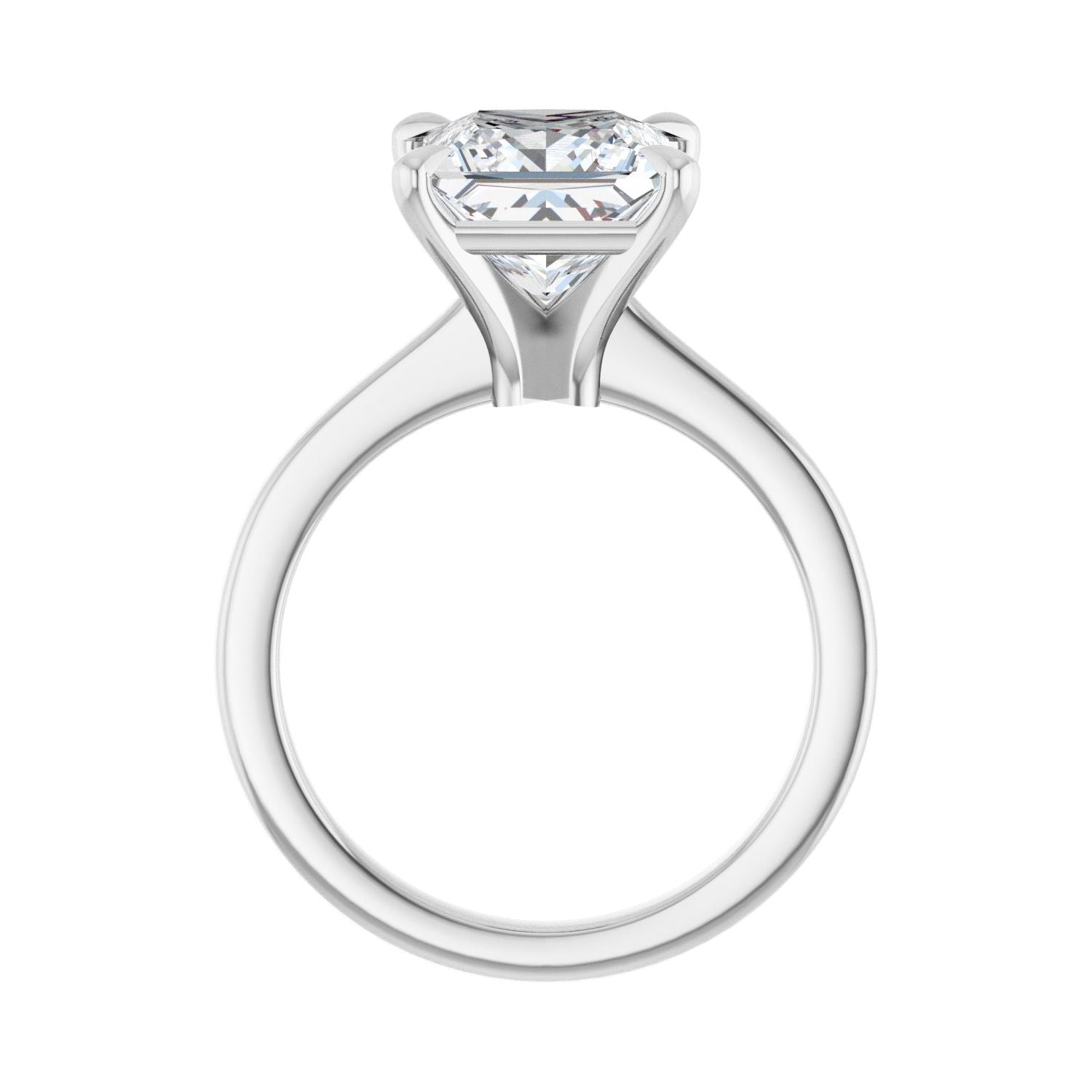 Square Claw-Prong Engagement Ring | Metal Type=14K White Gold | Center Stone Size=3 CT | Image 2