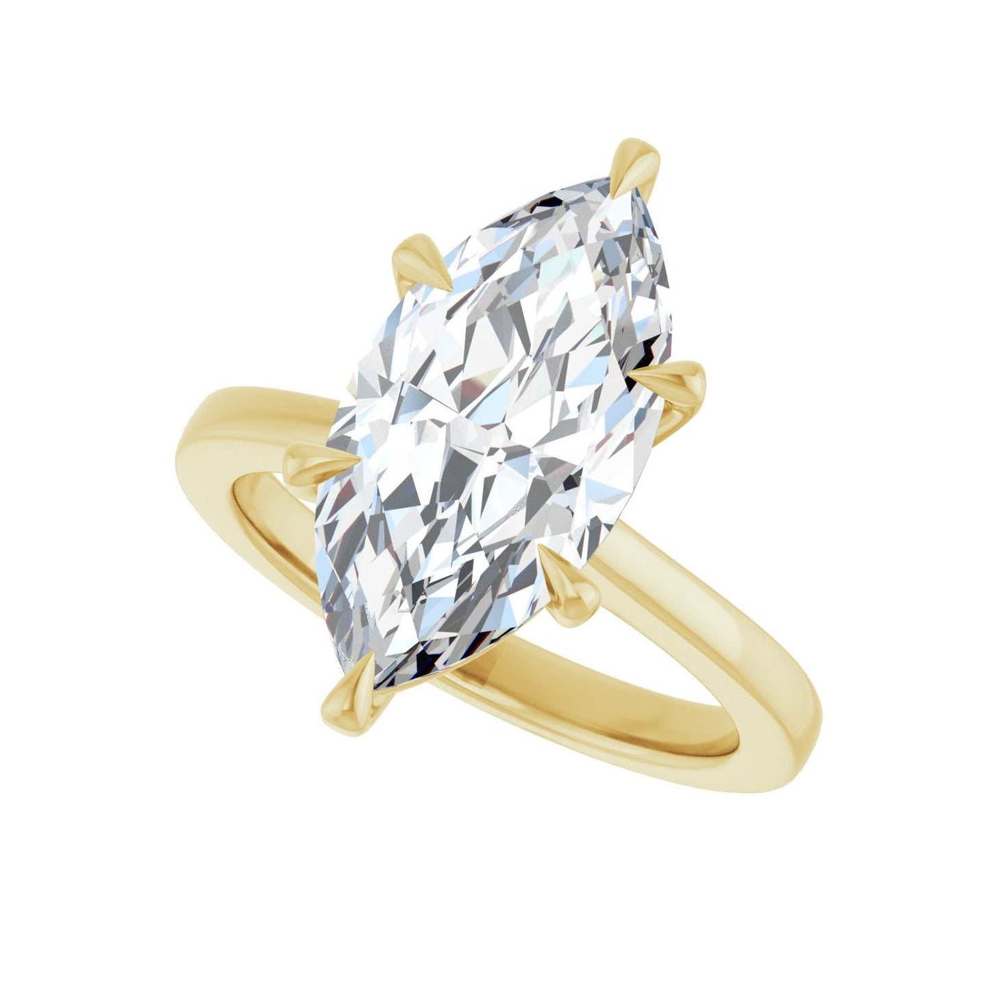 Marquise Claw-Prong Engagement Ring | Metal Type=14K Yellow Gold | Center Stone Size=3 CT | Image 5
