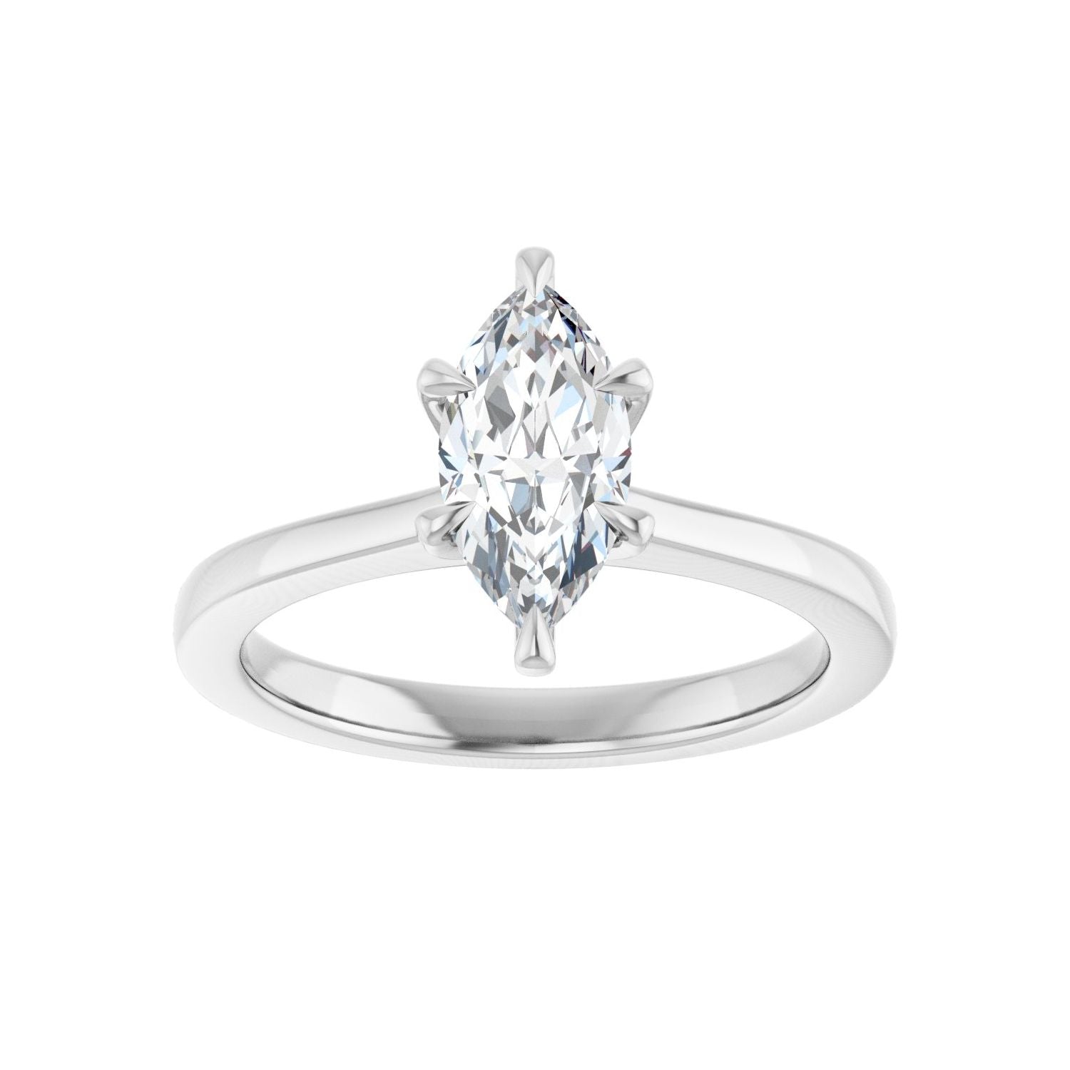 Marquise Claw-Prong Engagement Ring | Metal Type=14K White Gold | Center Stone Size=1 CT | Image 3