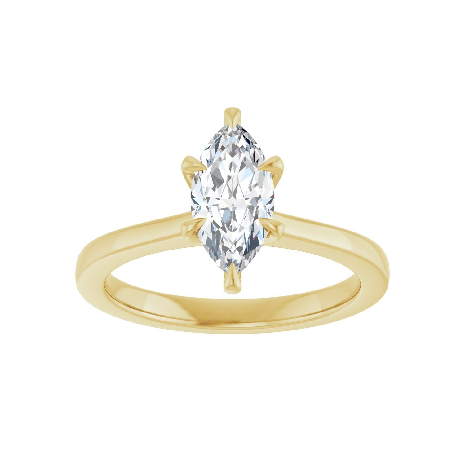 Marquise Claw-Prong Engagement Ring | Metal Type=14K Yellow Gold | Center Stone Size=1 CT | Image 3