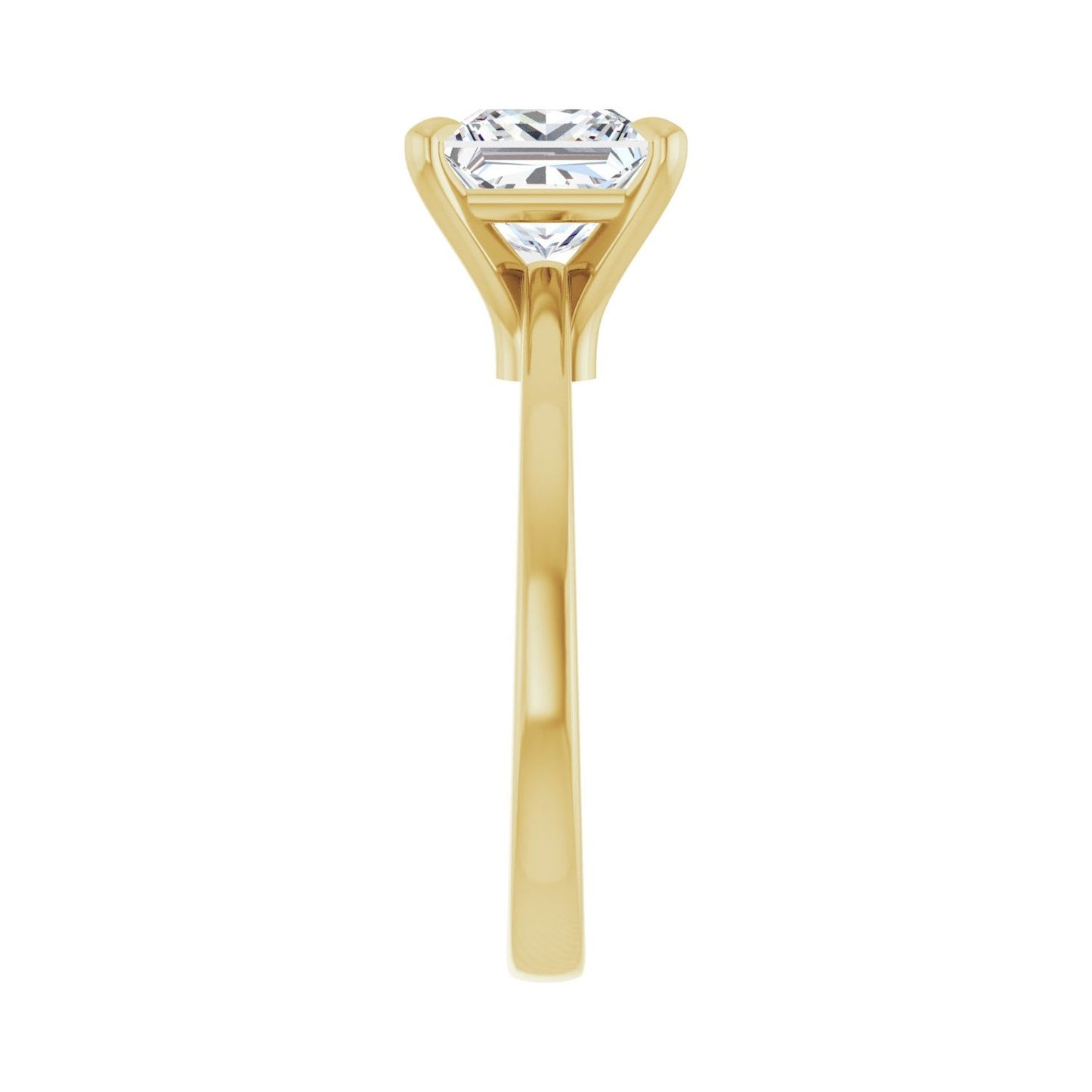Square Claw-Prong Engagement Ring | Metal Type=14K Yellow Gold | Center Stone Size=2 CT | Image 4