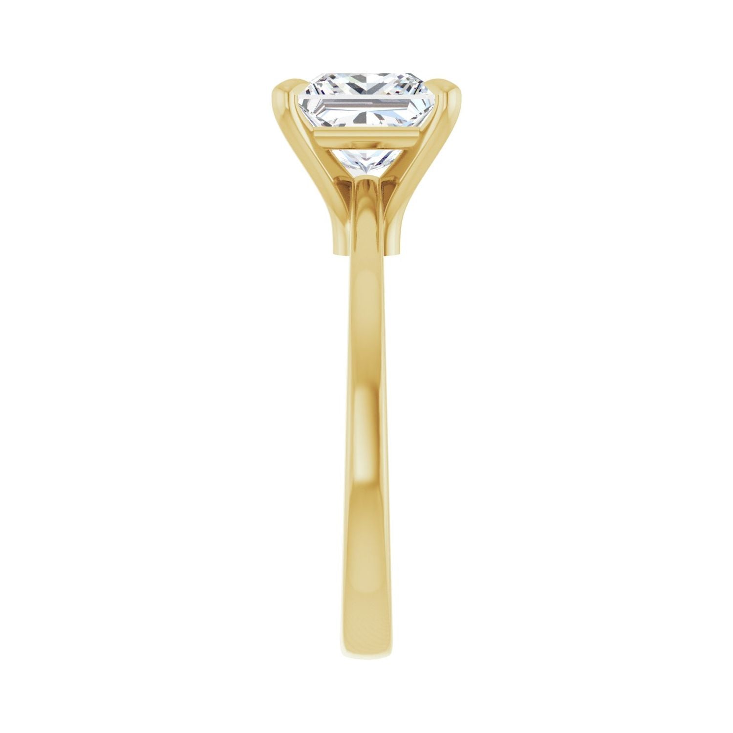 Square Claw-Prong Engagement Ring | Metal Type=14K Yellow Gold | Center Stone Size=2 CT | Image 4
