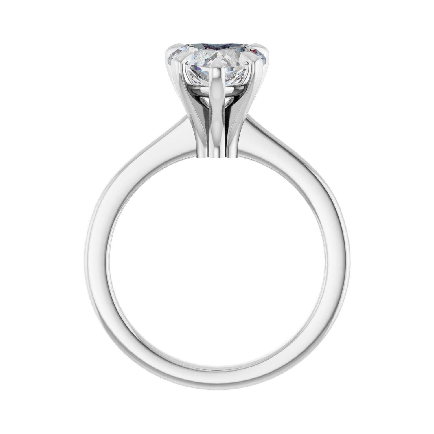 Heart Claw-Prong Engagement Ring | Metal Type=14K White Gold | Center Stone Size=1.5 CT | Image 2
