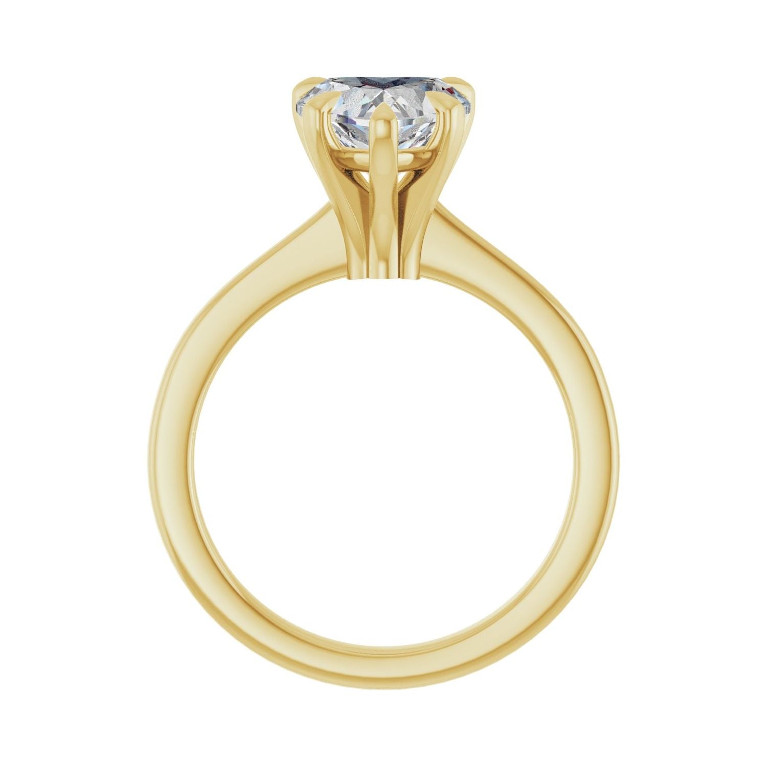 Heart Claw-Prong Engagement Ring | Metal Type=14K Yellow Gold | Center Stone Size=1.5 CT | Image 2