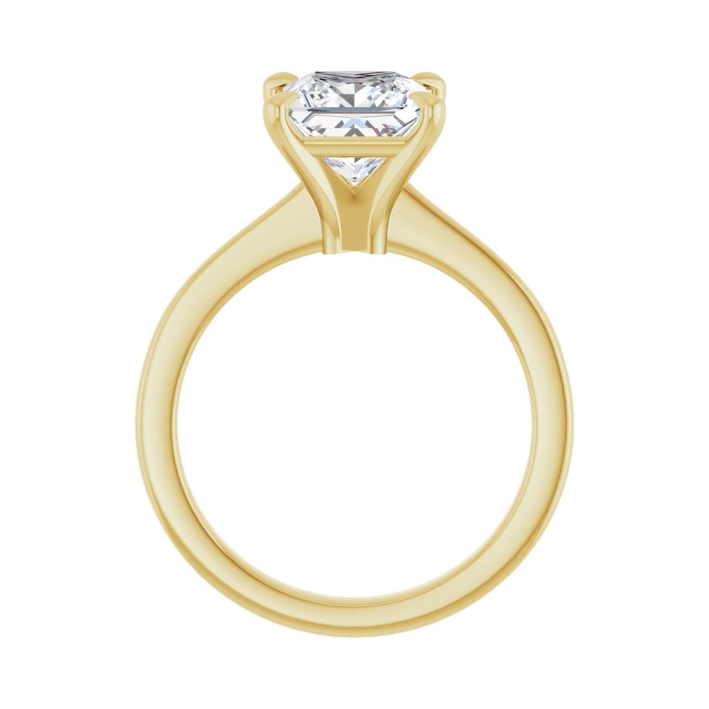 Square Claw-Prong Engagement Ring | Metal Type=14K Yellow Gold | Center Stone Size=2 CT | Image 2
