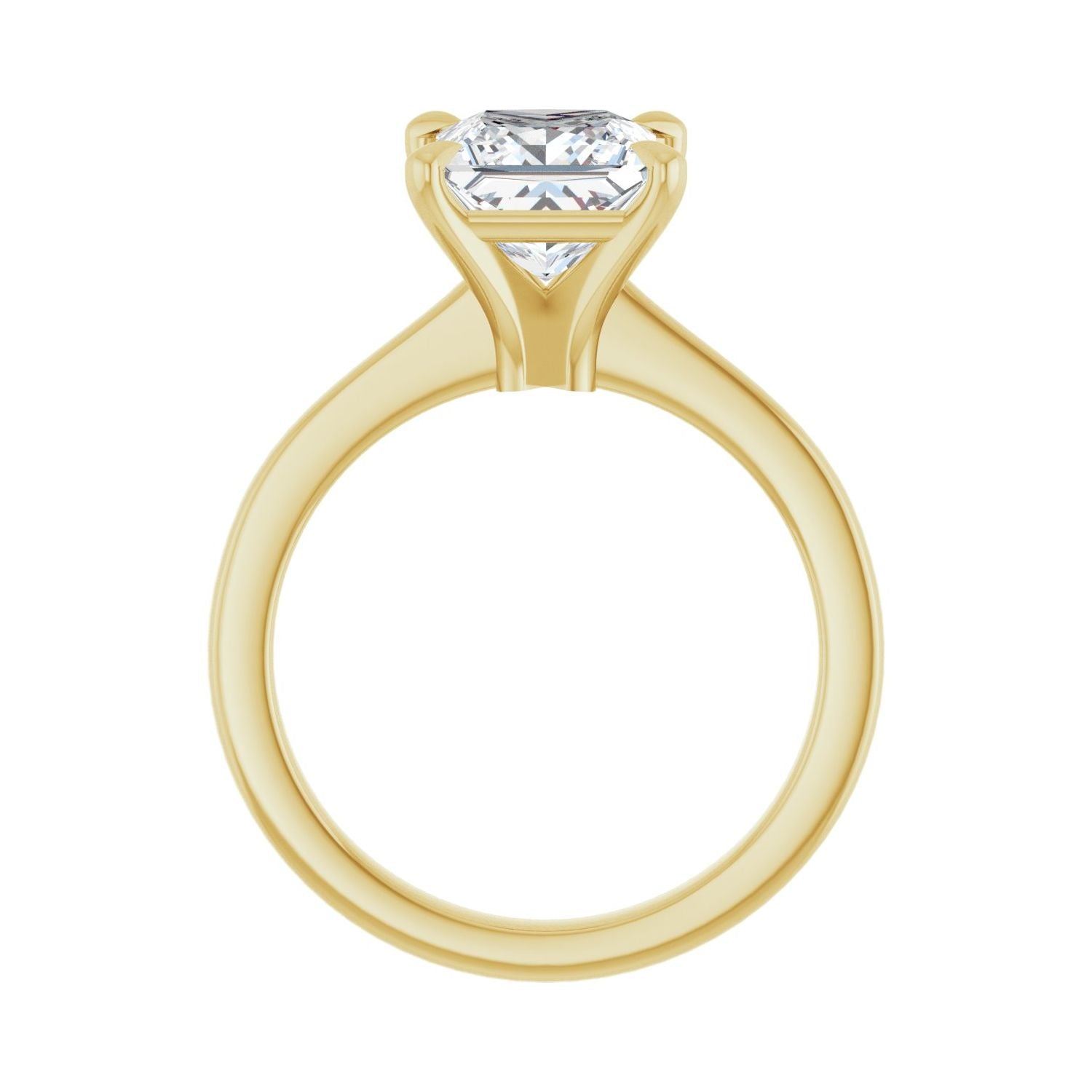 Square Claw-Prong Engagement Ring | Metal Type=14K Yellow Gold | Center Stone Size=2 CT | Image 2
