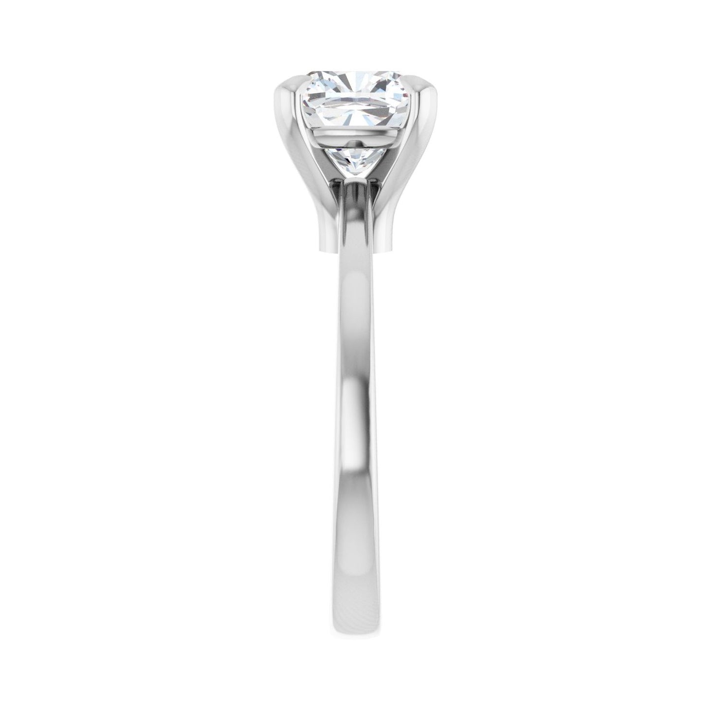 Cushion Claw-Prong Engagement Ring | Metal Type=14K White Gold | Center Stone Size=2.5 CT | Image 4