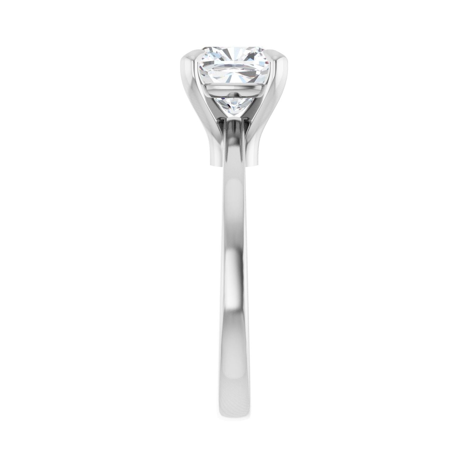 Cushion Claw-Prong Engagement Ring | Metal Type=14K White Gold | Center Stone Size=2.5 CT | Image 4
