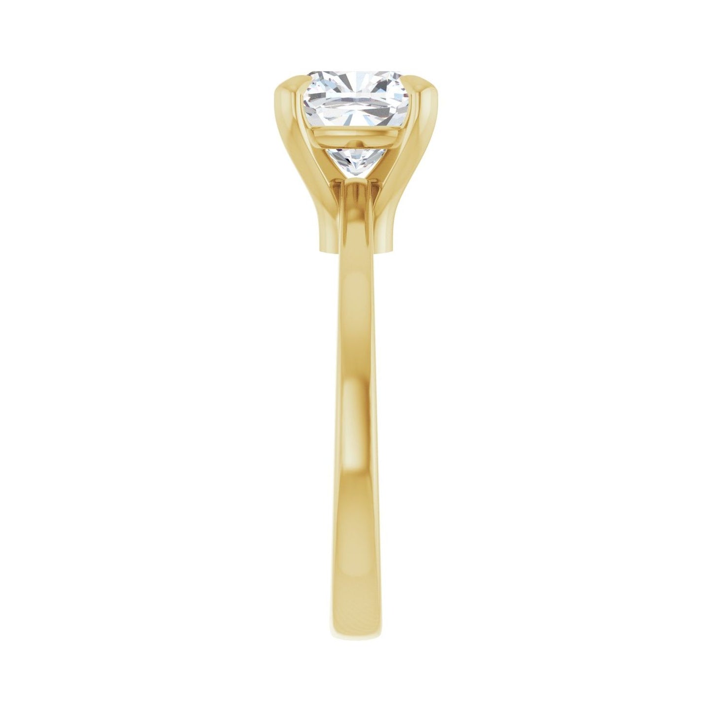 Cushion Claw-Prong Engagement Ring | Metal Type=14K Yellow Gold | Center Stone Size=2.5 CT | Image 4